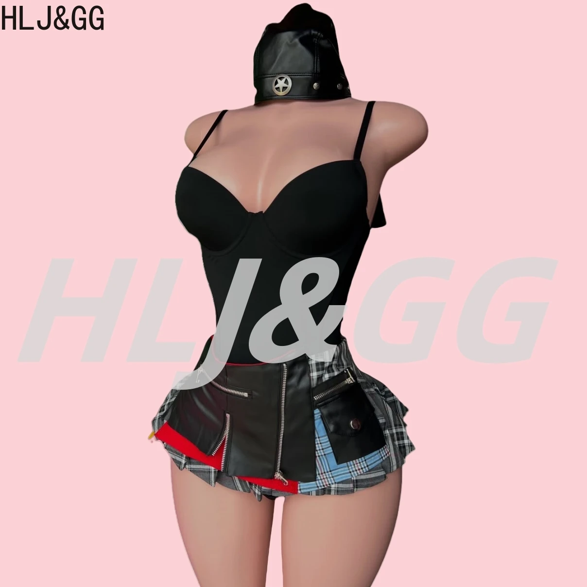 HLJ&GG Y2K Sexy Deep V Bodycon Bodysuits Two Piece Sets Women Spaghetti Strap Top + Pleated Mini Plaid Skirts Outfits Streetwear
HLJ&GG Y2K Sexy Deep V Bodycon Bodysuits Two Piece Sets Women Spaghetti Strap Top + Pleated Mini Plaid Skirts Outfits Streetwear