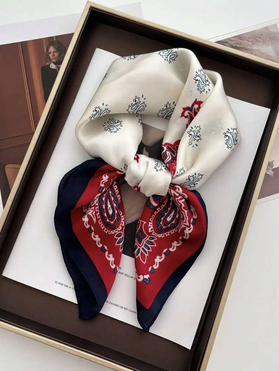 1pc Women's Retro Silk-Like Floral Square Scarf, Versatile, Fashion Neck Scarf Headband, Bag Accessory For Dress
1pc Women's Retro Silk-Like Floral Square Scarf, Versatile, Fashion Neck Scarf Headband, Bag Accessory For Dress
