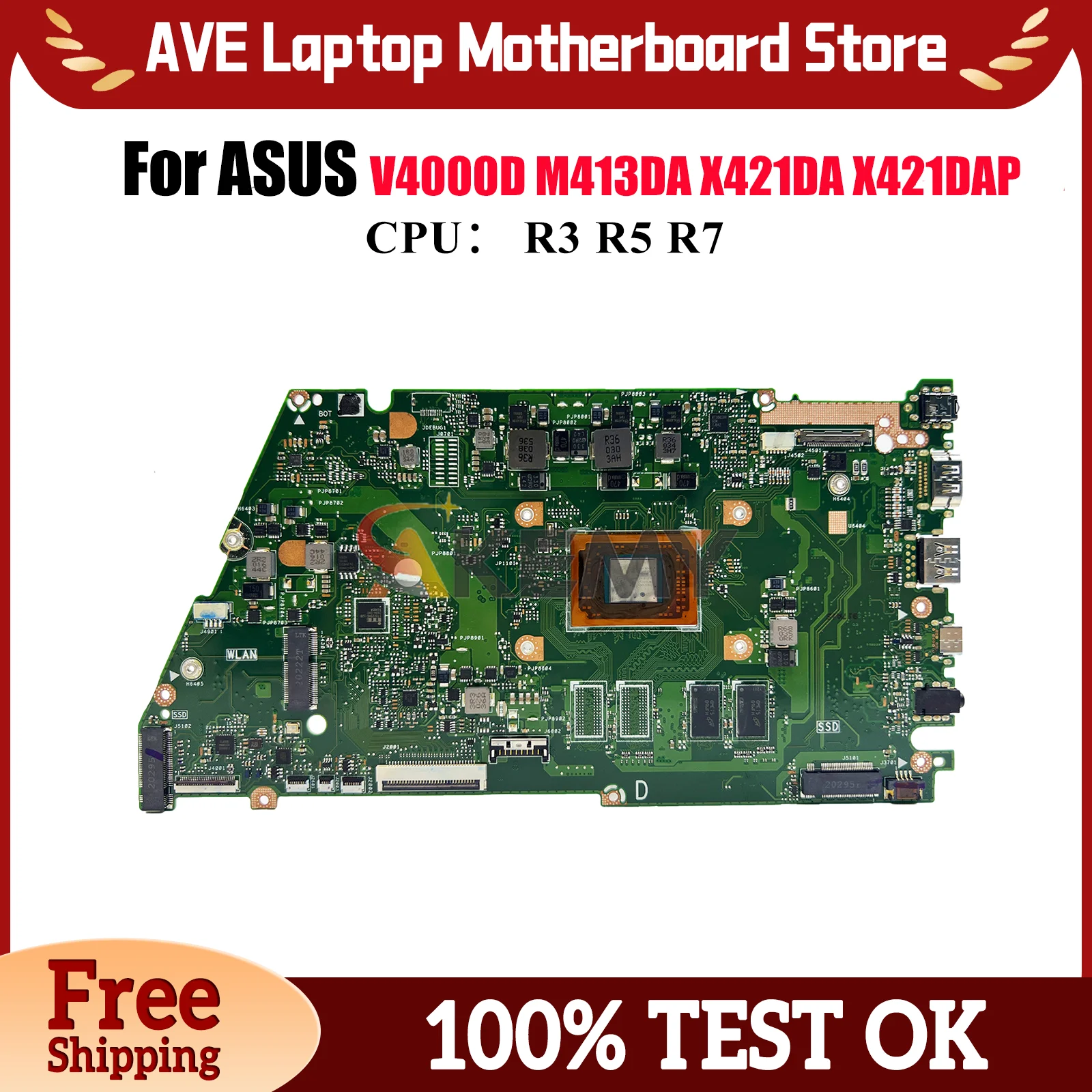 X421DA Laptop Motherboard For ASUS VivoBook X421D X421DA M413DA V4000D X421DAP Mainboard W/ R3 R5 R7 CPU 100% tests OK fast ship
X421DA Laptop Motherboard For ASUS VivoBook X421D X421DA M413DA V4000D X421DAP Mainboard W/ R3 R5 R7 CPU 100% tests OK fast ship