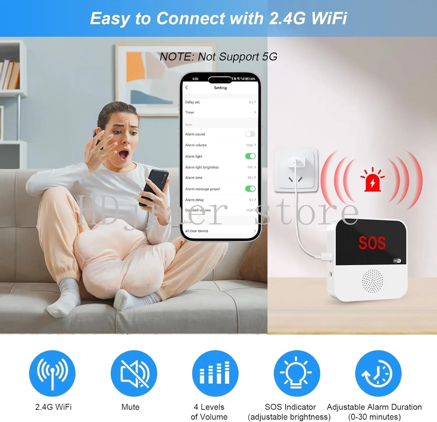 Wireless Caregiver Pager Call Button - For Elderly Home Emergency Life Alarm with Wireless Connection
Wireless Caregiver Pager Call Button - For Elderly Home Emergency Life Alarm with Wireless Connection