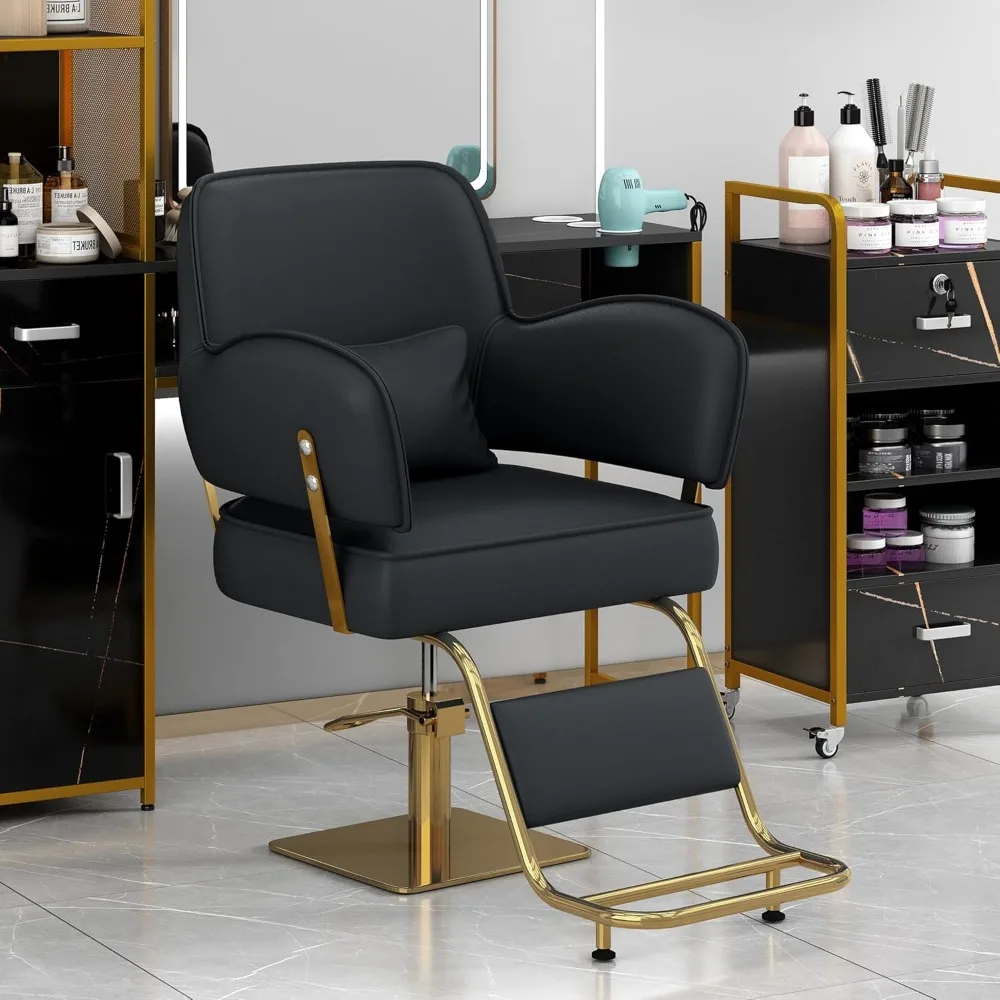 Elegant Salon Chair Barber Chair for Hair Stylis, PU 360° Rotation with Heavy Duty Hydraulic Pump Adjustable Barber Chair Shamp
Elegant Salon Chair Barber Chair for Hair Stylis, PU 360° Rotation with Heavy Duty Hydraulic Pump Adjustable Barber Chair Shamp