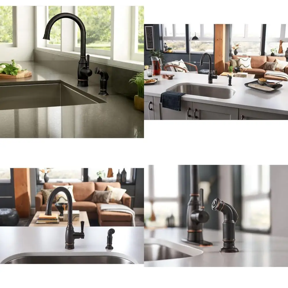 Кухонный смеситель в средиземноморском стиле, бронзовый, с одной ручкой и боковым распылителем, модель 87506BRB
Кухонный смеситель в средиземноморском стиле, бронзовый, с одной ручкой и боковым распылителем, модель 87506BRB