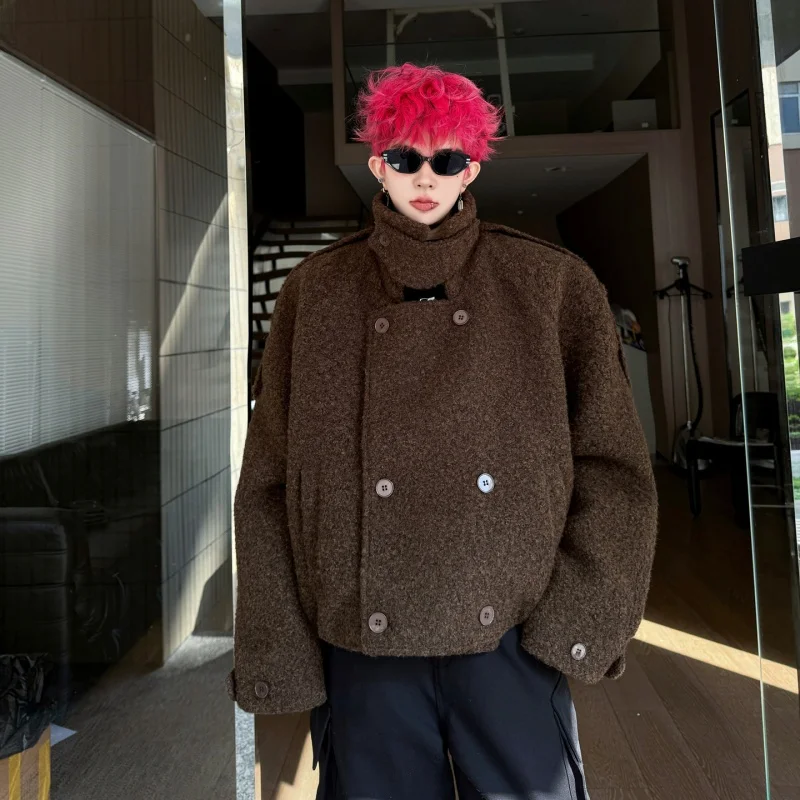 Men's Thiened ort Lamb Fur Jaet Double Breasted Winter Coat Casual Sle Cotton Polyester Blend Spring Autumn Wear
Men's Thiened ort Lamb Fur Jaet Double Breasted Winter Coat Casual Sle Cotton Polyester Blend Spring Autumn Wear