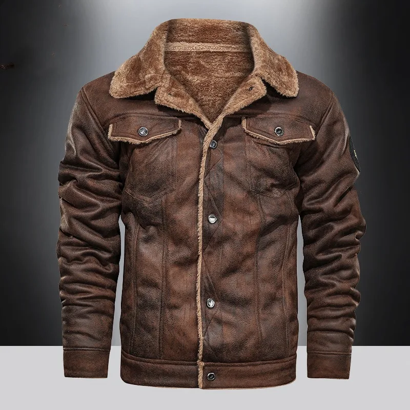 New Suede Fur Jacket Male Motorcycle Jackets Thickened Warm Faux Leather Jacket Outdoor Coat Outwear Men Fur Collar Windbreaker
New Suede Fur Jacket Male Motorcycle Jackets Thickened Warm Faux Leather Jacket Outdoor Coat Outwear Men Fur Collar Windbreaker