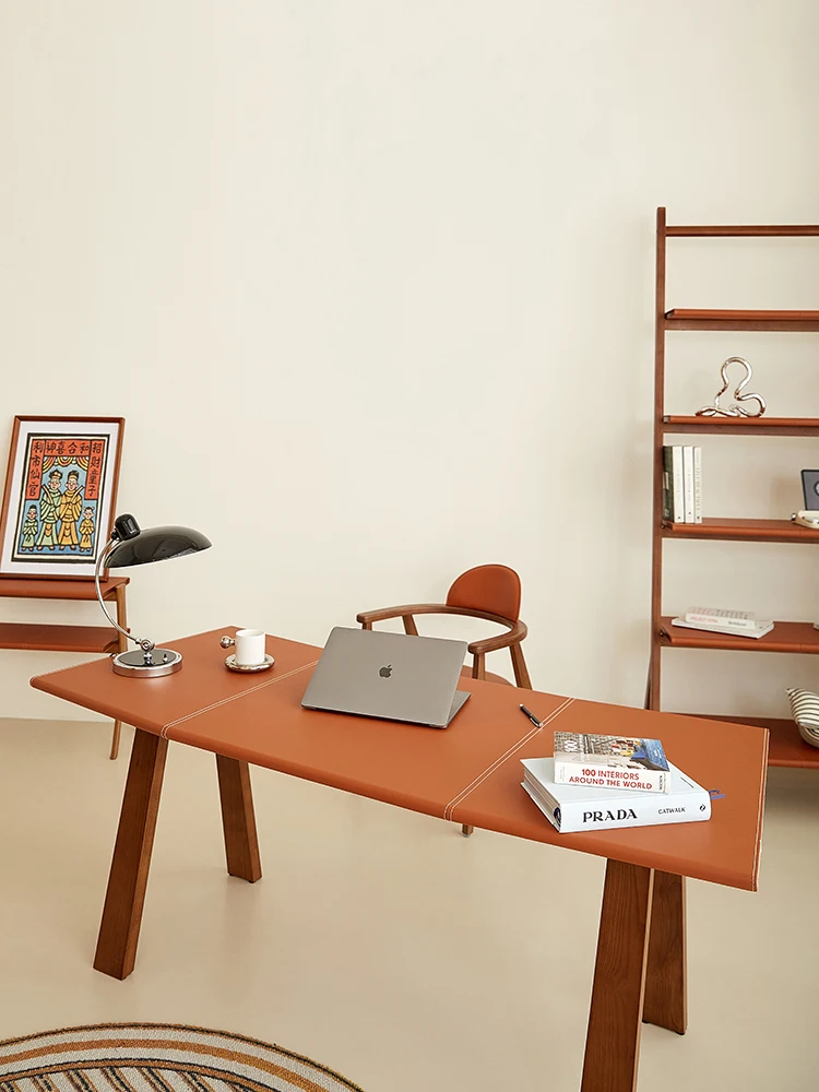 Nordic Italian minimalist office desk, desk, computer desk, saddle leather mesh red
Nordic Italian minimalist office desk, desk, computer desk, saddle leather mesh red