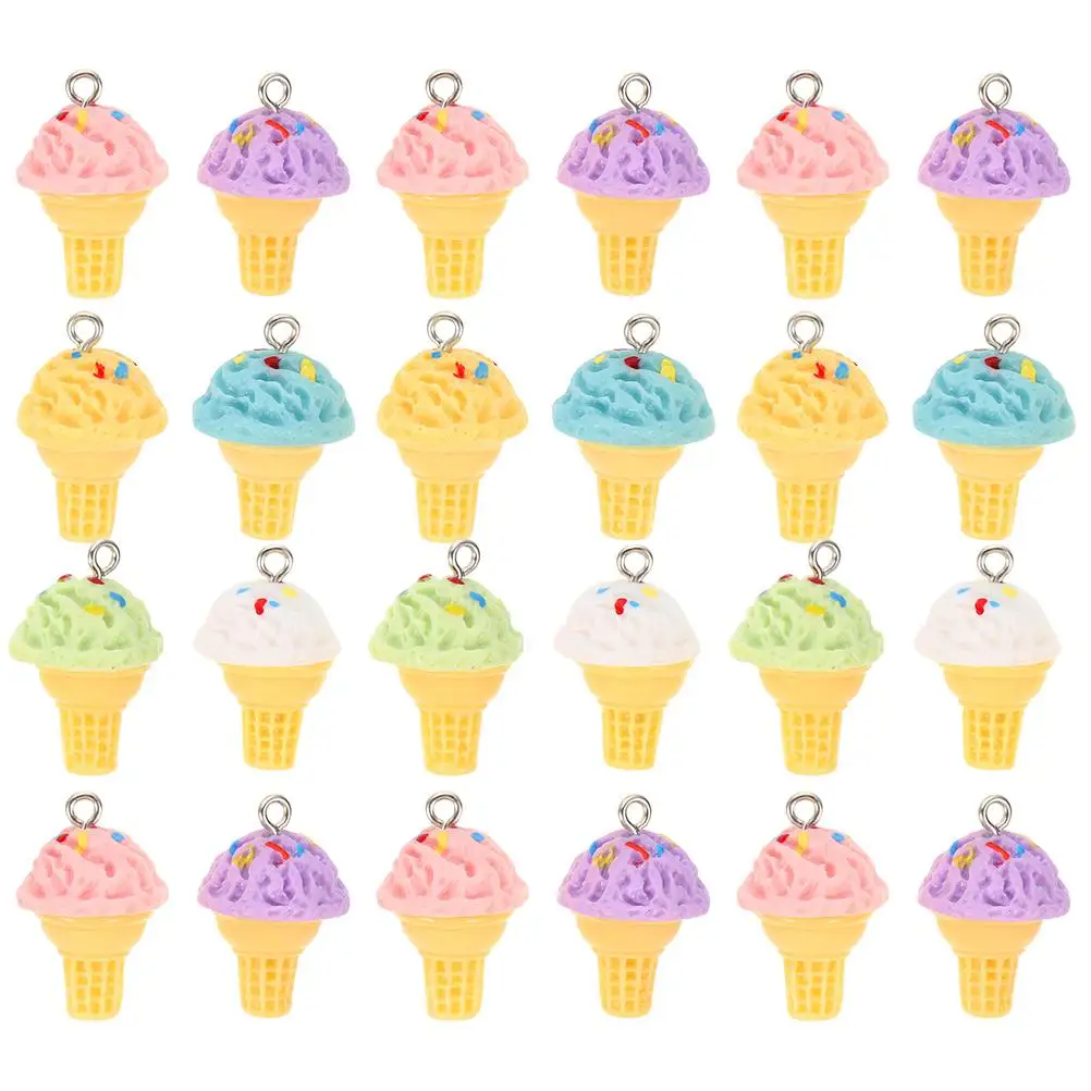 24 Pcs Ice Cream Charm Resin Accessories for Jewelry Making Keychain Necklace Bracelet Earrings DIY Crafts Mixed Colors
24 Pcs Ice Cream Charm Resin Accessories for Jewelry Making Keychain Necklace Bracelet Earrings DIY Crafts Mixed Colors