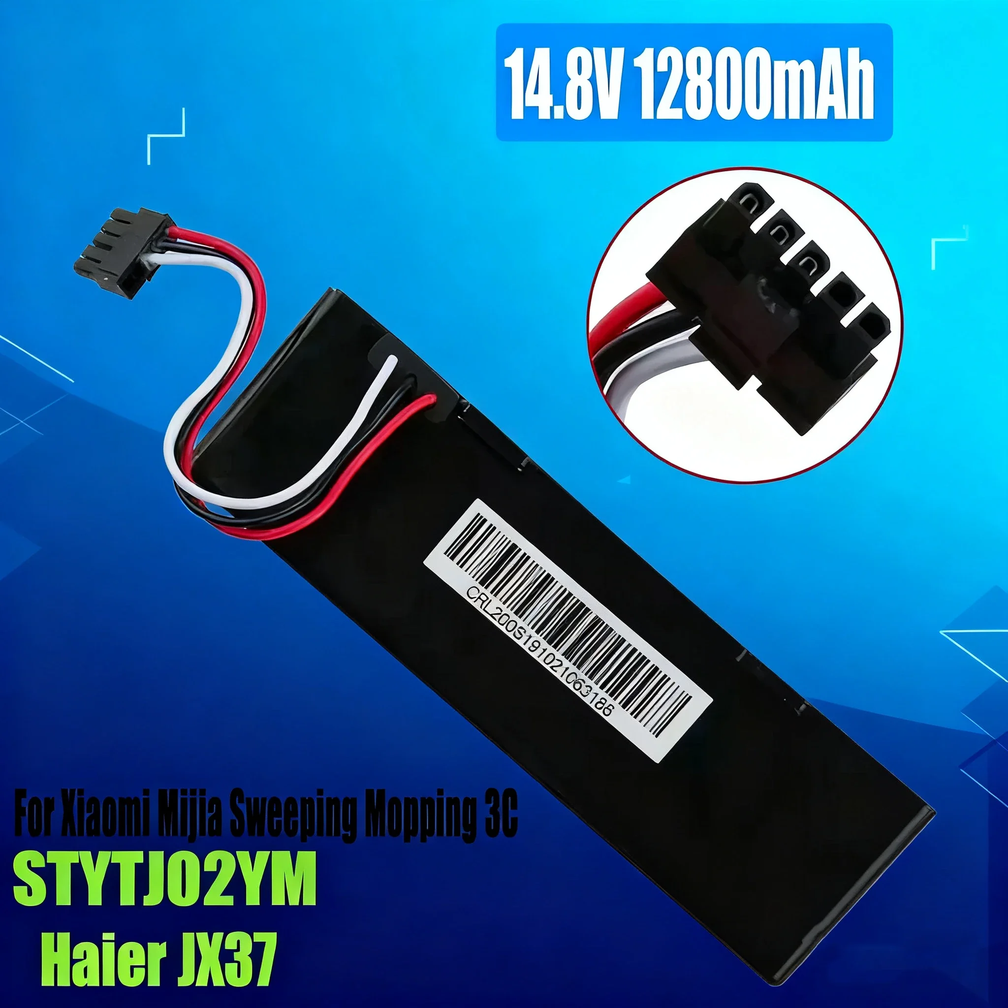 Аккумулятор 4S1P 14.8V 12800mAh для робота-пылесоса Xiaomi Mijia Mi Robot Vacuum-Mop P (модель STYTJ02YM), литий-ионный
Аккумулятор 4S1P 14.8V 12800mAh для робота-пылесоса Xiaomi Mijia Mi Robot Vacuum-Mop P (модель STYTJ02YM), литий-ионный