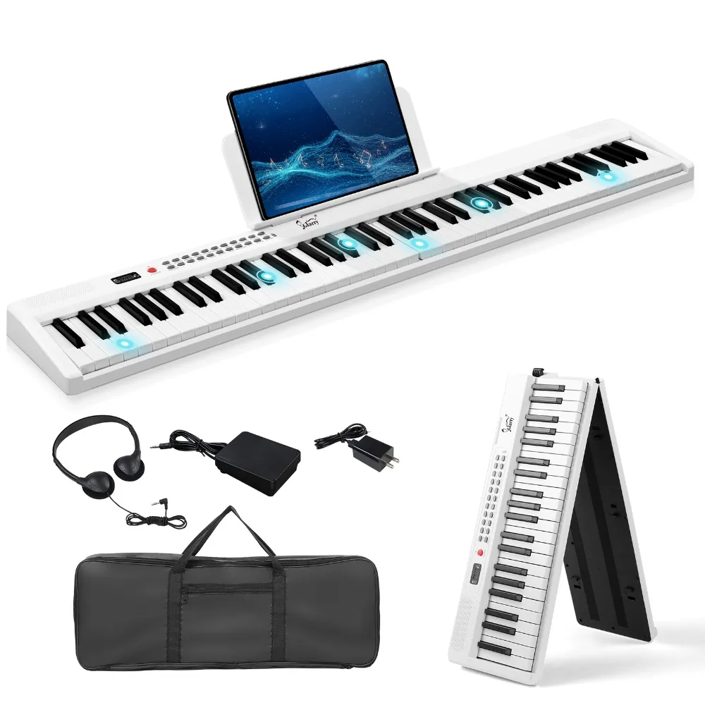 GPP-106 88 Key Folding Piano Semi-Weighted Standard Keyboards Digital Piano with MIDI Bluetooth, Handbag,Headphone,
GPP-106 88 Key Folding Piano Semi-Weighted Standard Keyboards Digital Piano with MIDI Bluetooth, Handbag,Headphone,