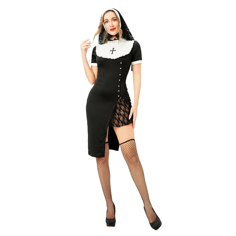 Sexy Nun Costume Dress Halloween Performance Women's Crossed Adult Halloween Costume Chinese Production Winter Release
Sexy Nun Costume Dress Halloween Performance Women's Crossed Adult Halloween Costume Chinese Production Winter Release