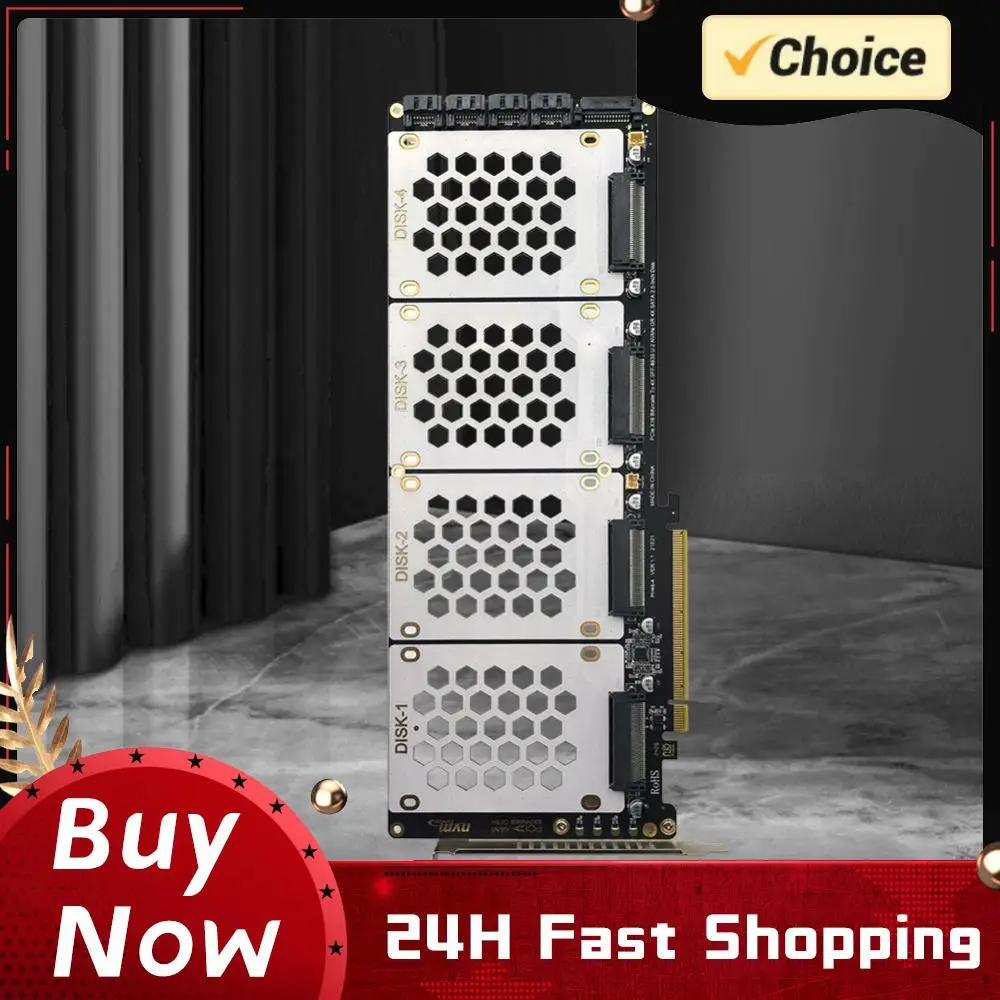 4-портовая карта-адаптер PCI-E 4.0 16X для 2,5-дюймовых SATA-накопителей, поддержка материнских плат PCIe X4x4x4x4, бифуркация U.2 на PCIe с индикатором LED
4-портовая карта-адаптер PCI-E 4.0 16X для 2,5-дюймовых SATA-накопителей, поддержка материнских плат PCIe X4x4x4x4, бифуркация U.2 на PCIe с индикатором LED