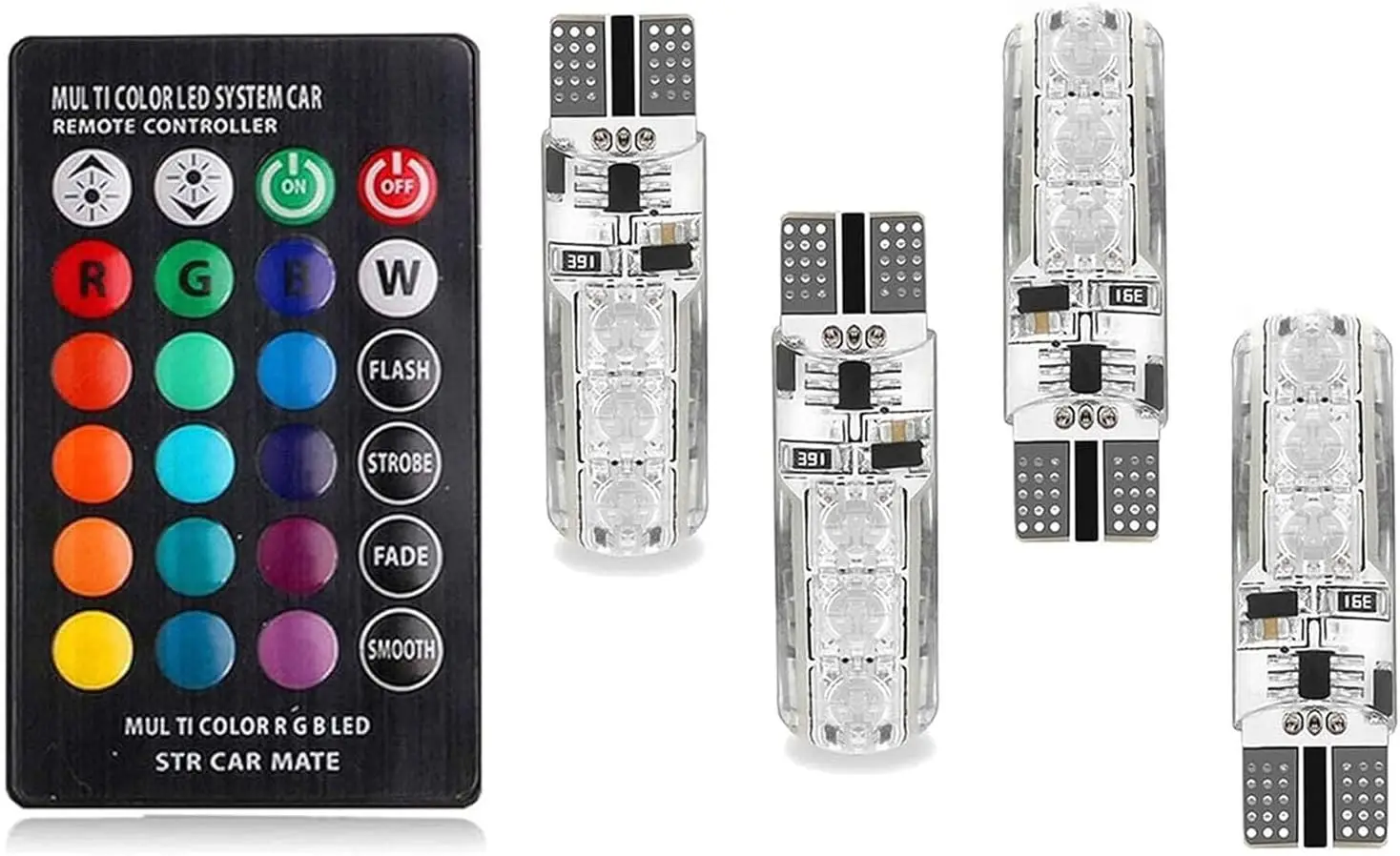 4 шт. T10 RGB светодиодная лампа шириной света 194 168 w5w 2825 атмосферные лампы с радиочастотным пультом дистанционного управления 16 цветов стробоскопическая лампа замена для автомобиля Interi
4 шт. T10 RGB светодиодная лампа шириной света 194 168 w5w 2825 атмосферные лампы с радиочастотным пультом дистанционного управления 16 цветов стробоскопическая лампа замена для автомобиля Interi