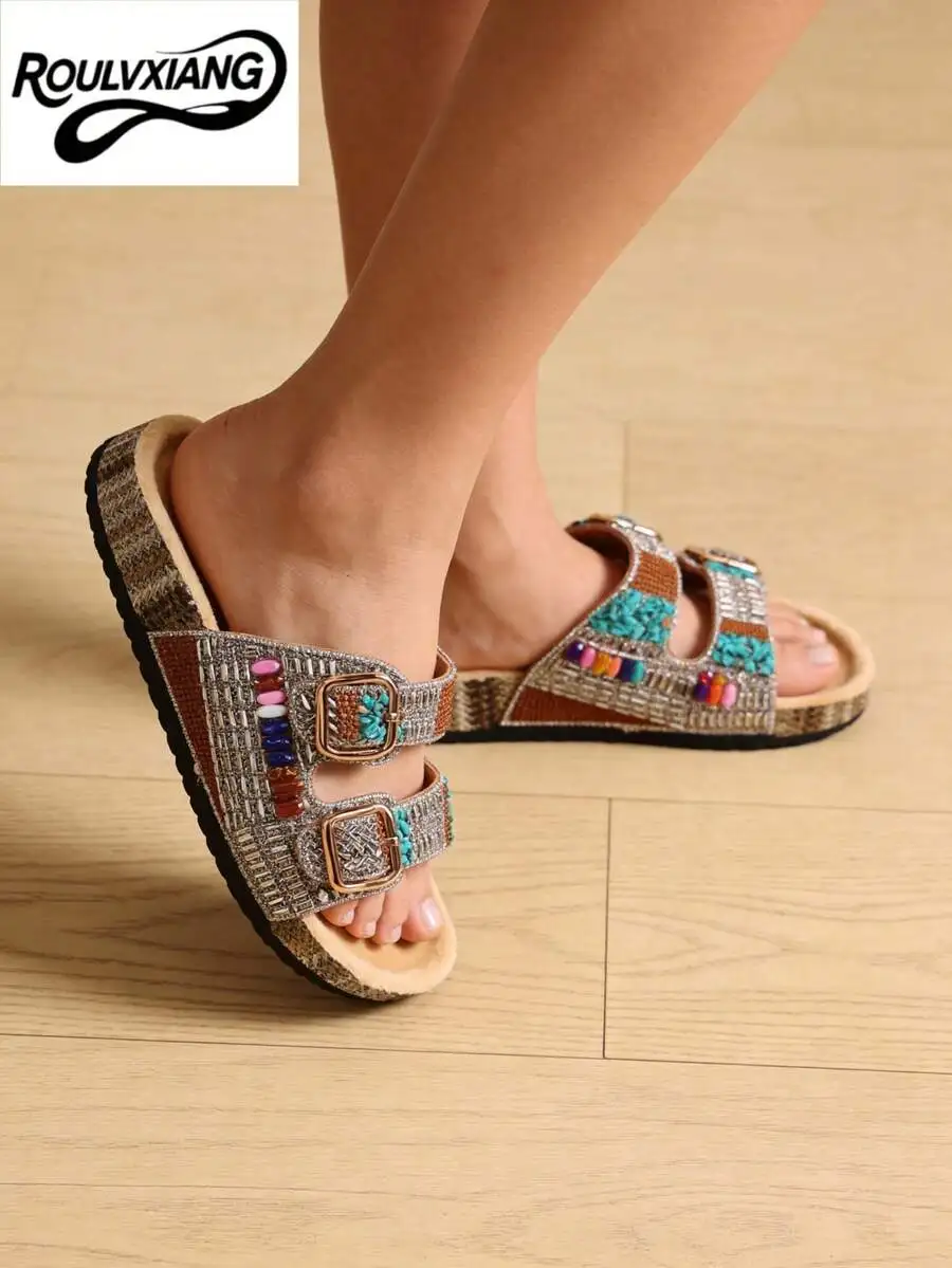 Fashion Slip-On Sandals With Big Buckle Design Thick Sole Platform Women Outdoor Slide Sandals
Fashion Slip-On Sandals With Big Buckle Design Thick Sole Platform Women Outdoor Slide Sandals
