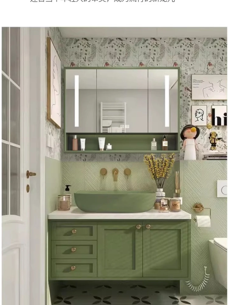 Nordic bathroom avocado green bathroom counter basin rubber wood bathroom high-end washbasin
Nordic bathroom avocado green bathroom counter basin rubber wood bathroom high-end washbasin