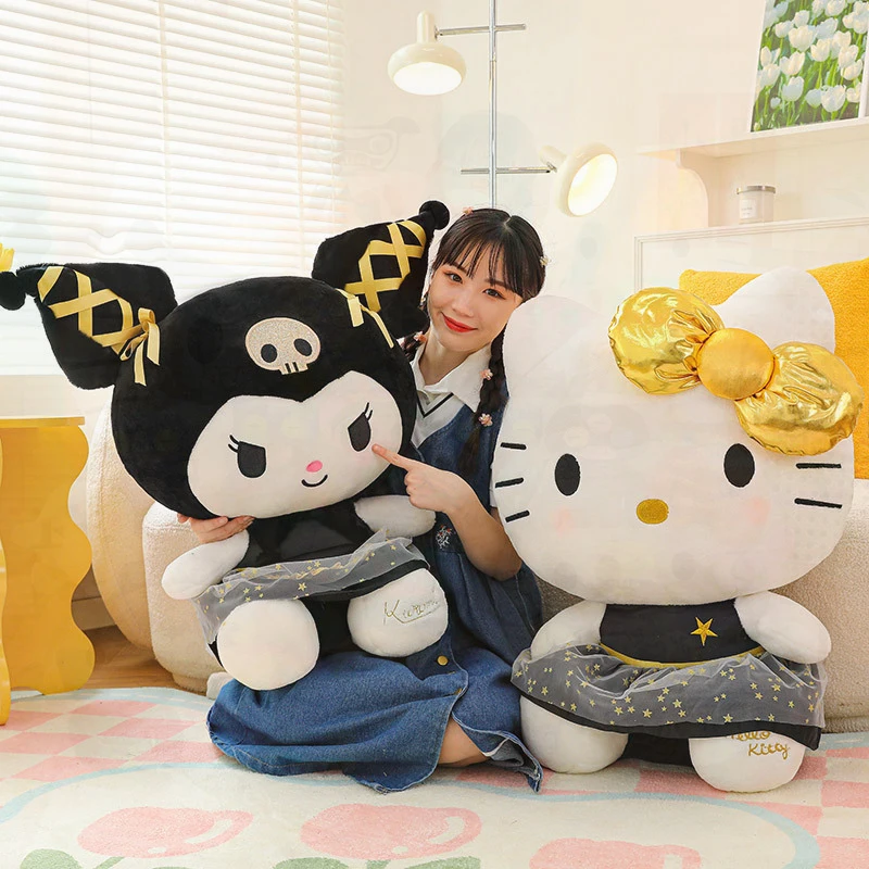 Sanrio Kawaii Large Black and Gold Hello Kitty Plush Toy for Kids Birthday Gift Cute KT Cat Doll Soft Stuffed Animal for Girls
Sanrio Kawaii Large Black and Gold Hello Kitty Plush Toy for Kids Birthday Gift Cute KT Cat Doll Soft Stuffed Animal for Girls