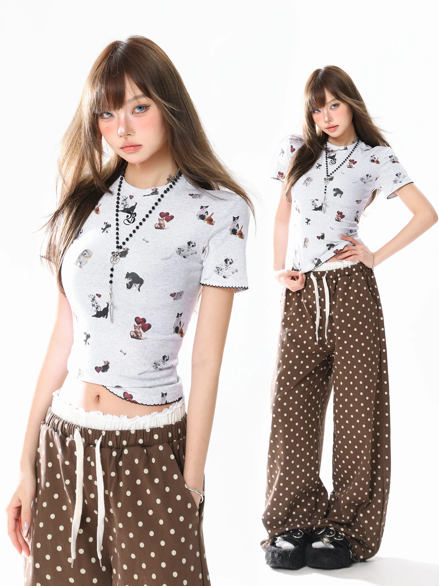 Sweet And Cool Animal Print T-Shirt Women's Slim Fit Short Sleeve Versatile Style Retro Sexy Wave Cotton Blend Top
Sweet And Cool Animal Print T-Shirt Women's Slim Fit Short Sleeve Versatile Style Retro Sexy Wave Cotton Blend Top