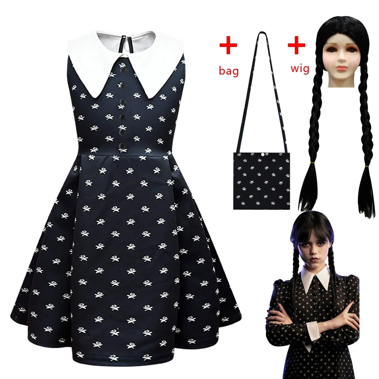 Hot Girls Carnival Halloween Costume Fright Wednesday Clothing Cosplay Kids the Adams Family vestido Clothes Fancy Dress Outfit
Hot Girls Carnival Halloween Costume Fright Wednesday Clothing Cosplay Kids the Adams Family vestido Clothes Fancy Dress Outfit