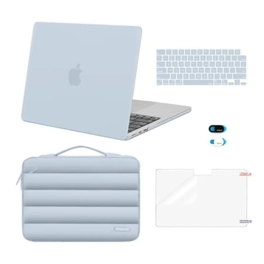 Compatible with MacBook Air 13 inch Case M5 2026 M4 2025 M3 M2 2024-2022 A3449 A3240 A3113 A2681 Hard CaseandPuffy BagandKeyboa
Compatible with MacBook Air 13 inch Case M5 2026 M4 2025 M3 M2 2024-2022 A3449 A3240 A3113 A2681 Hard CaseandPuffy BagandKeyboa