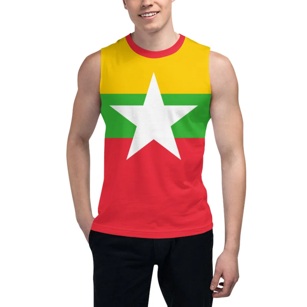 Sleeveless T-shirt Myanmar Flag 3D Men's Boys Tshirt Gyms Tank Tops Fitness Joggers Basketball Training Vest
Sleeveless T-shirt Myanmar Flag 3D Men's Boys Tshirt Gyms Tank Tops Fitness Joggers Basketball Training Vest
