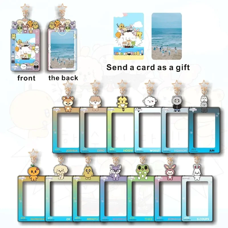 SEVENTEENS Cartoon Printed Acrylic Keychains Clear Photocard Protective Sleeves Portable Card Holders Decorative Hanging Charms
SEVENTEENS Cartoon Printed Acrylic Keychains Clear Photocard Protective Sleeves Portable Card Holders Decorative Hanging Charms