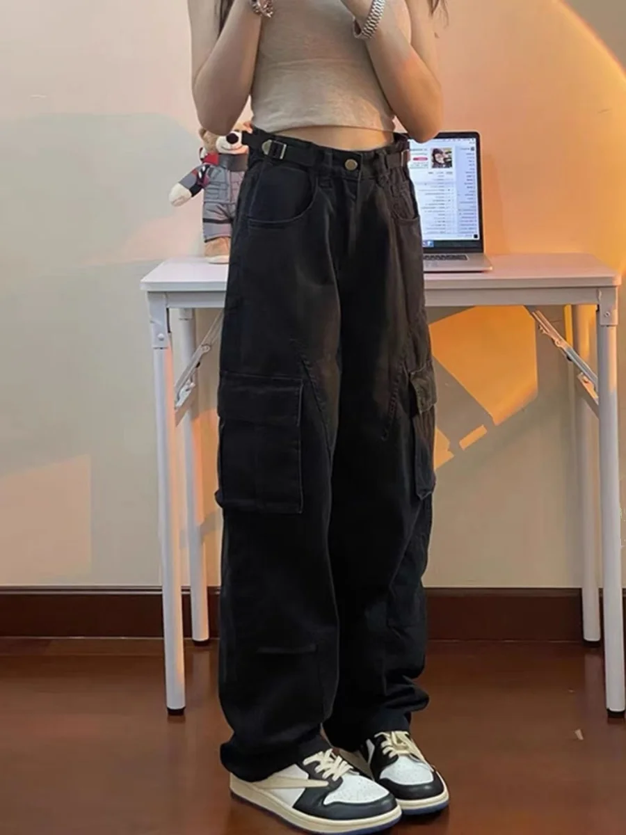 Американский Sle Высокая талия Регулируемый пояс Bla Широкие рабочие брюки Женские свободные брюки прямого кроя на осень...
Американский Sle Высокая талия Регулируемый пояс Bla Широкие рабочие брюки Женские свободные брюки прямого кроя на осень...