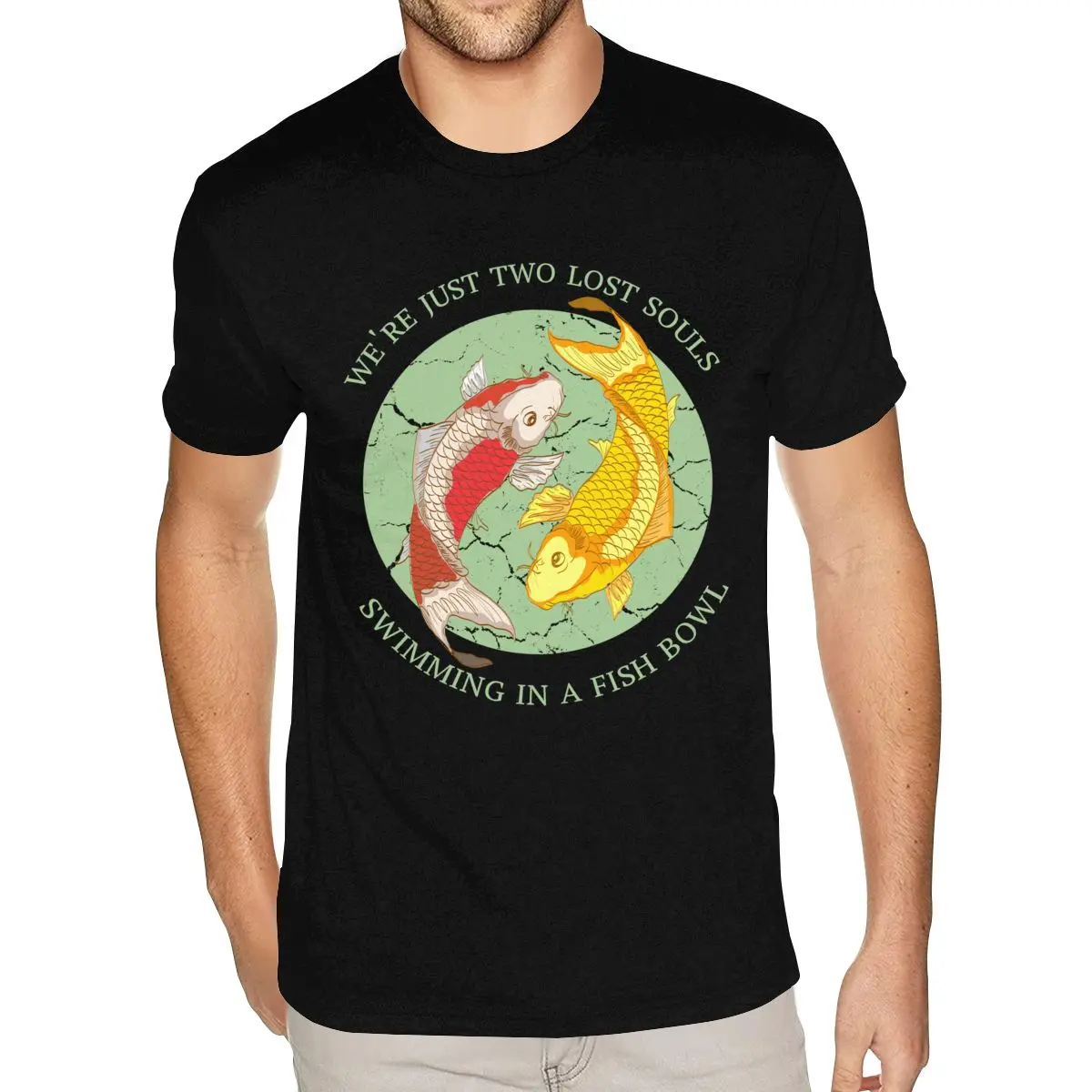 Хлопковая футболка We're Just Two Lost Souls Swimming In A Fish Bowl 3XL, мужские футболки для бойфренда 
Хлопковая футболка We're Just Two Lost Souls Swimming In A Fish Bowl 3XL, мужские футболки для бойфренда