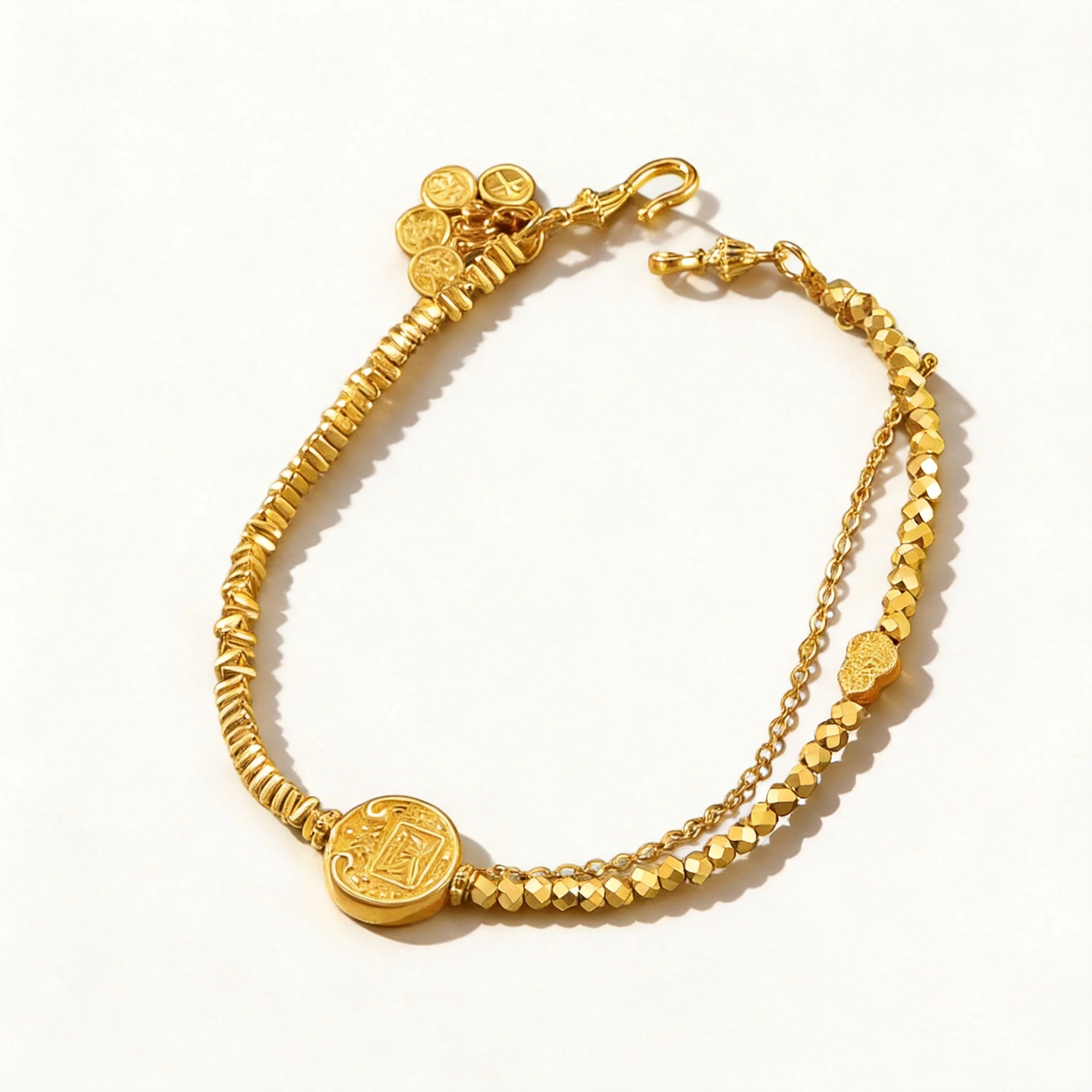 Chinese Style Lucky Wealth Attracting Sand Gold Bracelet For Women Vintage Ancient Craft Double Layer Shiny Beaded Bracelet Ausp
Chinese Style Lucky Wealth Attracting Sand Gold Bracelet For Women Vintage Ancient Craft Double Layer Shiny Beaded Bracelet Ausp