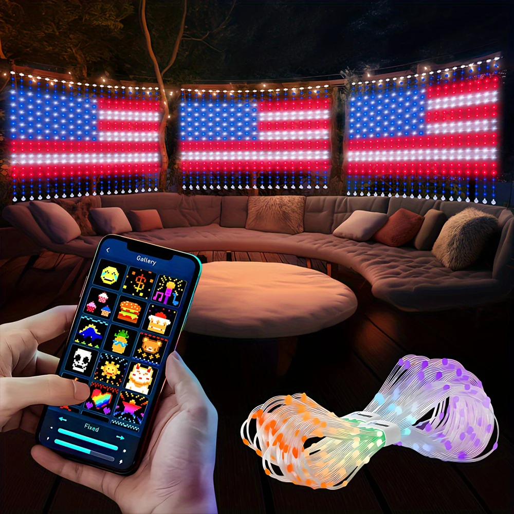 400LEDs Smart Curtain Lights Bluetooth App LED String RGB Fairy Lights DIY Music Change Display for Window Bedroom Decoration
400LEDs Smart Curtain Lights Bluetooth App LED String RGB Fairy Lights DIY Music Change Display for Window Bedroom Decoration