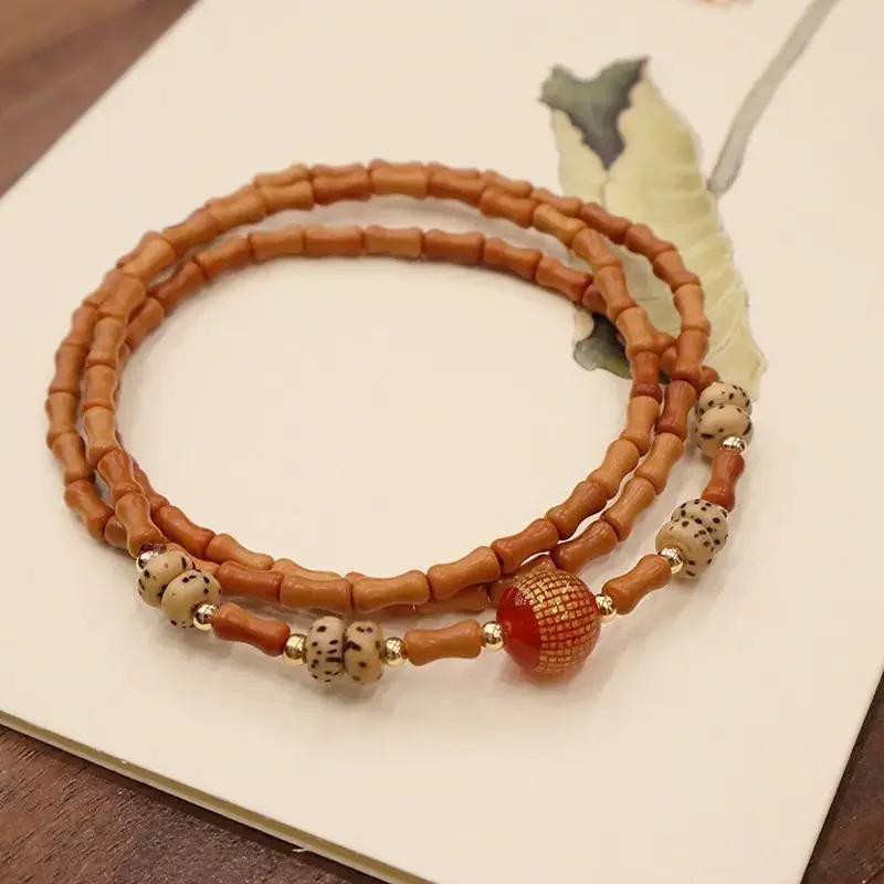 Natural Bamboo Olive Kernel Bracelet Star Moon Bodhi Red Agate Three-Circle Multi-Treasure Hand String Women's High grade Gifts
Natural Bamboo Olive Kernel Bracelet Star Moon Bodhi Red Agate Three-Circle Multi-Treasure Hand String Women's High grade Gifts