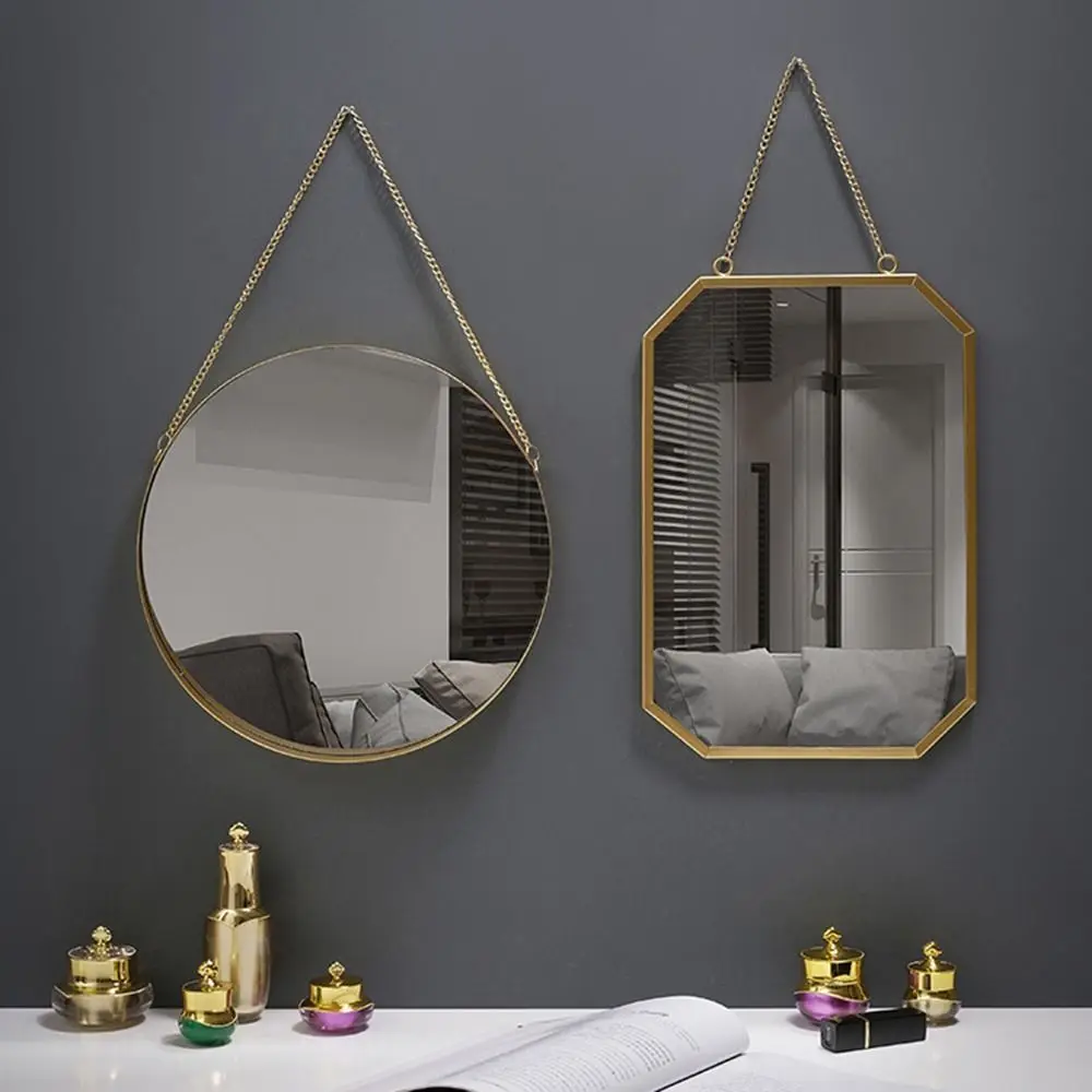Wrought Iron Nordic Decorative Mirror Metal Chain Ornament Creative Makeup Mirror Single-sided Stable Wall Hanging Mirror Vanity
Wrought Iron Nordic Decorative Mirror Metal Chain Ornament Creative Makeup Mirror Single-sided Stable Wall Hanging Mirror Vanity