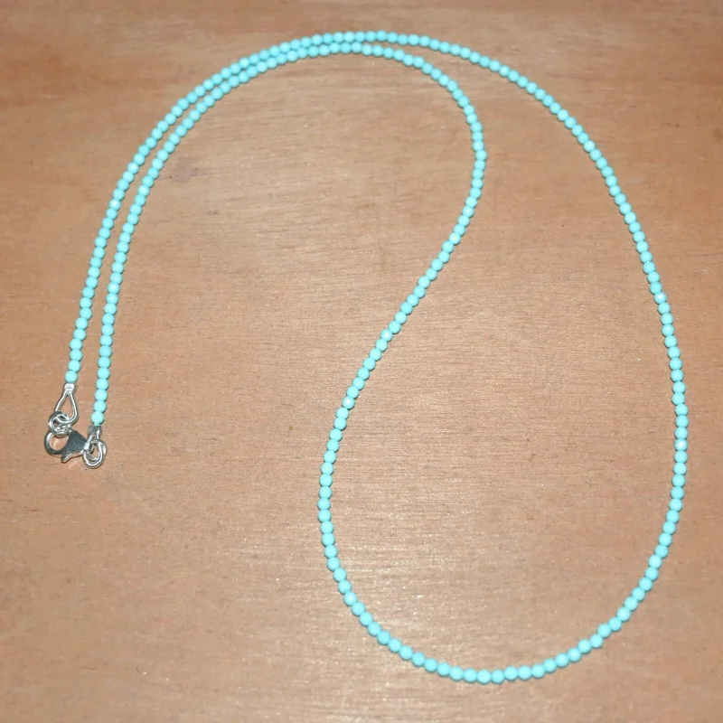 A++ Blue Turquoise Faceted Round Gemstone Beads 2-3MM Choker Women Necklace 18''
A++ Blue Turquoise Faceted Round Gemstone Beads 2-3MM Choker Women Necklace 18''