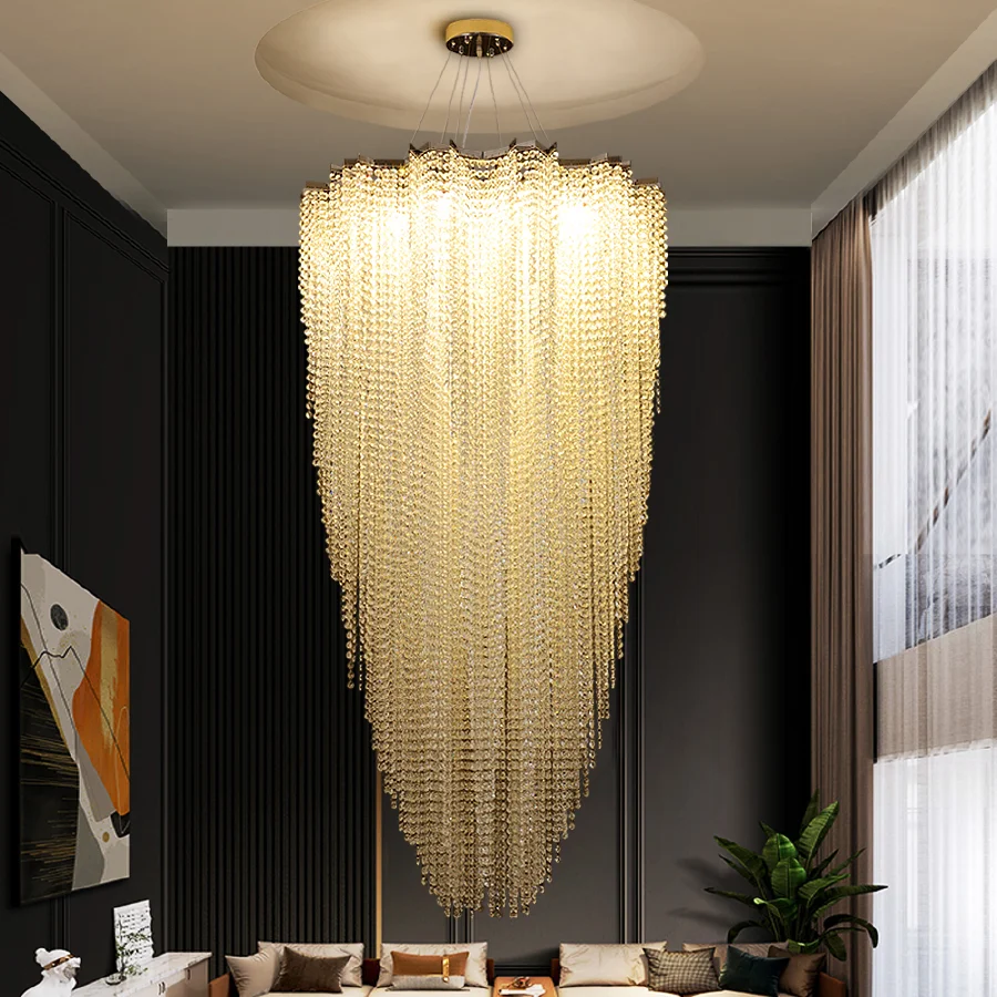 Modern Crystal Chandelier For Lustre Villa Loft Home Decor Living Room Duplex Building Hollow Large Chandelier Staircase Light
Modern Crystal Chandelier For Lustre Villa Loft Home Decor Living Room Duplex Building Hollow Large Chandelier Staircase Light