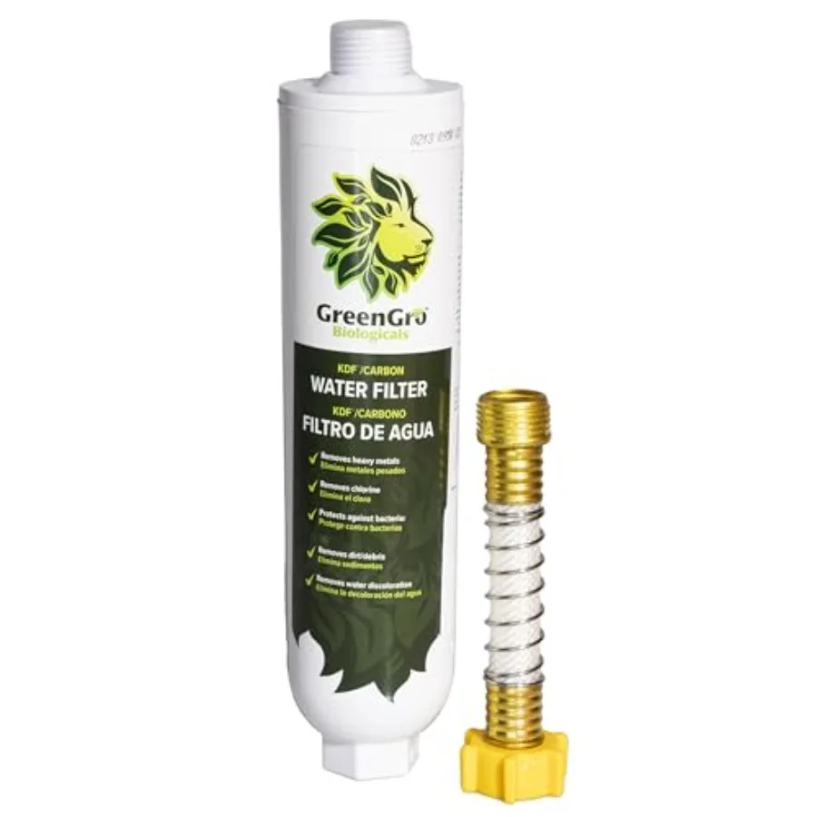 Large Capacity Water Filter for Garden and Water Hoses - Removes Calcium, Chloramine, Chlorine, Heavy Metals/Pond Dechlorinator
Large Capacity Water Filter for Garden and Water Hoses - Removes Calcium, Chloramine, Chlorine, Heavy Metals/Pond Dechlorinator