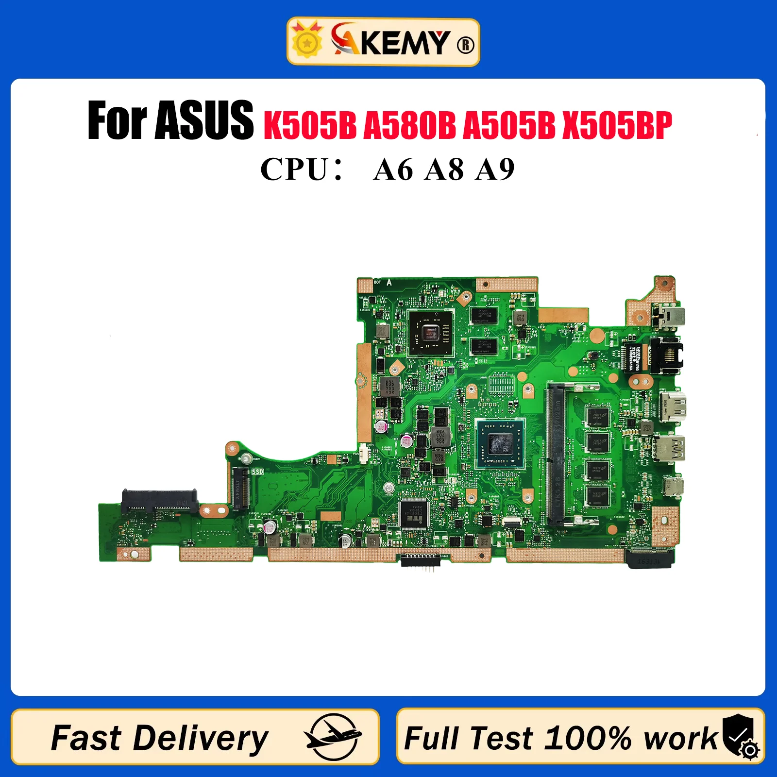 X505BP Материнская плата для ноутбука ASUS VivoBook X505B K505B A580B V505B A505B X505BP Материнская плата с процессором A6 A8 A9 100% тесты OK stk
X505BP Материнская плата для ноутбука ASUS VivoBook X505B K505B A580B V505B A505B X505BP Материнская плата с процессором A6 A8 A9 100% тесты OK stk