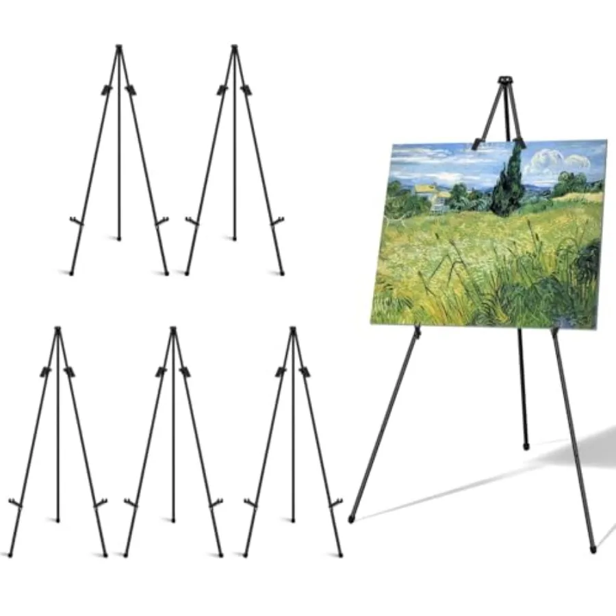 6 Pack Easel Stand 63" Folding Easels for Display Portable Floor Standing Tripod Black Easel Welcome Sign Stand for Wedding Pai
6 Pack Easel Stand 63" Folding Easels for Display Portable Floor Standing Tripod Black Easel Welcome Sign Stand for Wedding Pai