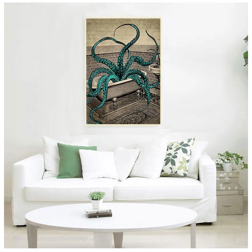 Octopus Canvas Poster Bath Wall Art Print Painting Octopus in the bath Sea Life Art Picture Bathroom Wall Decoration
Octopus Canvas Poster Bath Wall Art Print Painting Octopus in the bath Sea Life Art Picture Bathroom Wall Decoration