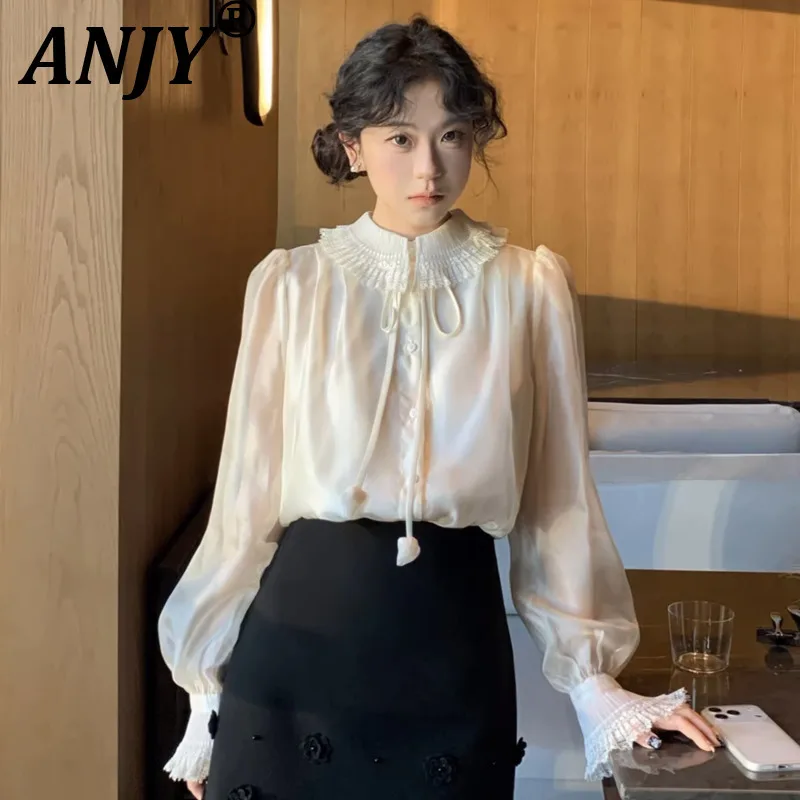 ANJY 2026 Spring Autumn New Women Tide French Style Elegant Lace Collar Shirt Fashion Chic Ins Layering Shirts Top korean A20103
ANJY 2026 Spring Autumn New Women Tide French Style Elegant Lace Collar Shirt Fashion Chic Ins Layering Shirts Top korean A20103