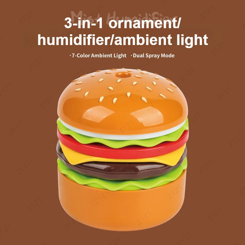 Creative Cartoon Multi Layer Burger Humidifier USB Desktop Bedroom Ornament Multi Mode Colorful Atmosphere Light Humidifier
Creative Cartoon Multi Layer Burger Humidifier USB Desktop Bedroom Ornament Multi Mode Colorful Atmosphere Light Humidifier