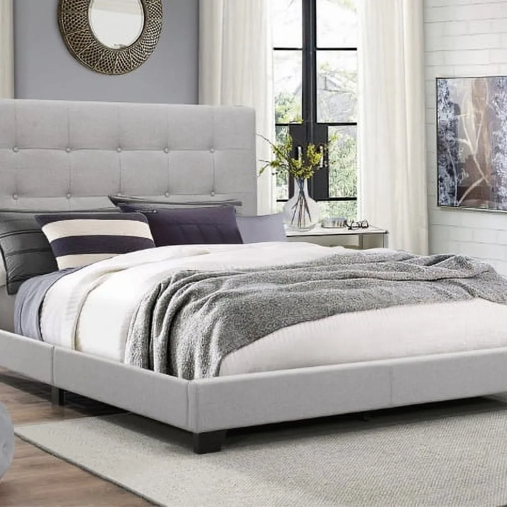 Gray Upholstered Panel Bed,Panel bed, Tufted Headboard,Easy to assemble, Full/Queen/King, Gray
Gray Upholstered Panel Bed,Panel bed, Tufted Headboard,Easy to assemble, Full/Queen/King, Gray