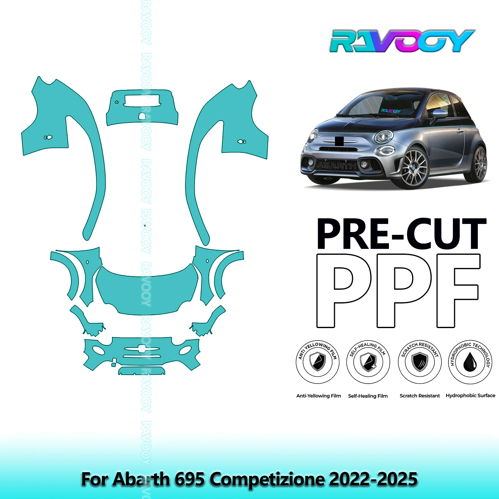 Front Kit+Doors+Rear Bumper Clear Bra Precut PPF Paint Protection Film For Abarth 695 Competizione 2022-2025
Front Kit+Doors+Rear Bumper Clear Bra Precut PPF Paint Protection Film For Abarth 695 Competizione 2022-2025