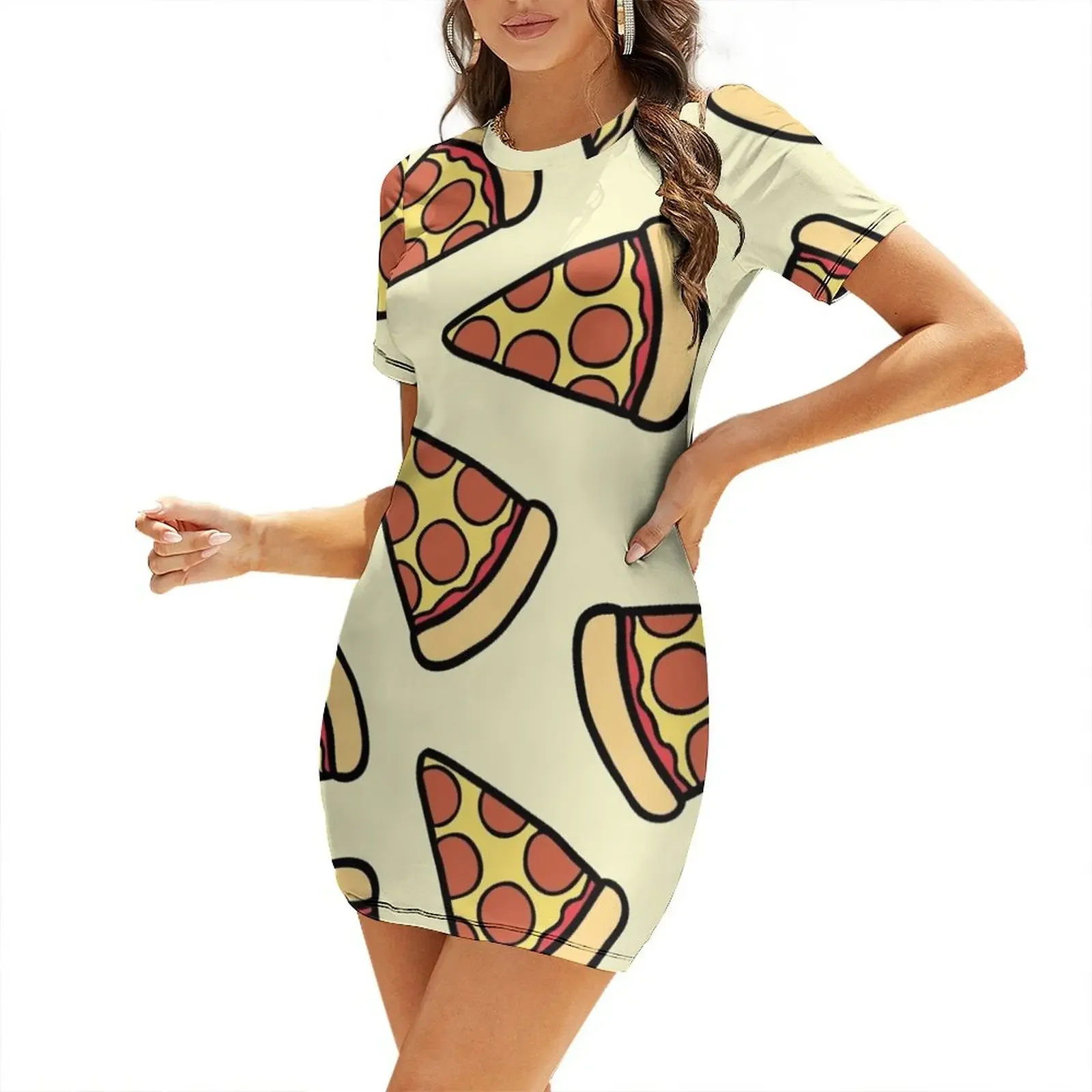 Pepperoni Pizza Pattern Short-Sleeved Dress clothing women summer 2026 luxury dresses
Pepperoni Pizza Pattern Short-Sleeved Dress clothing women summer 2026 luxury dresses