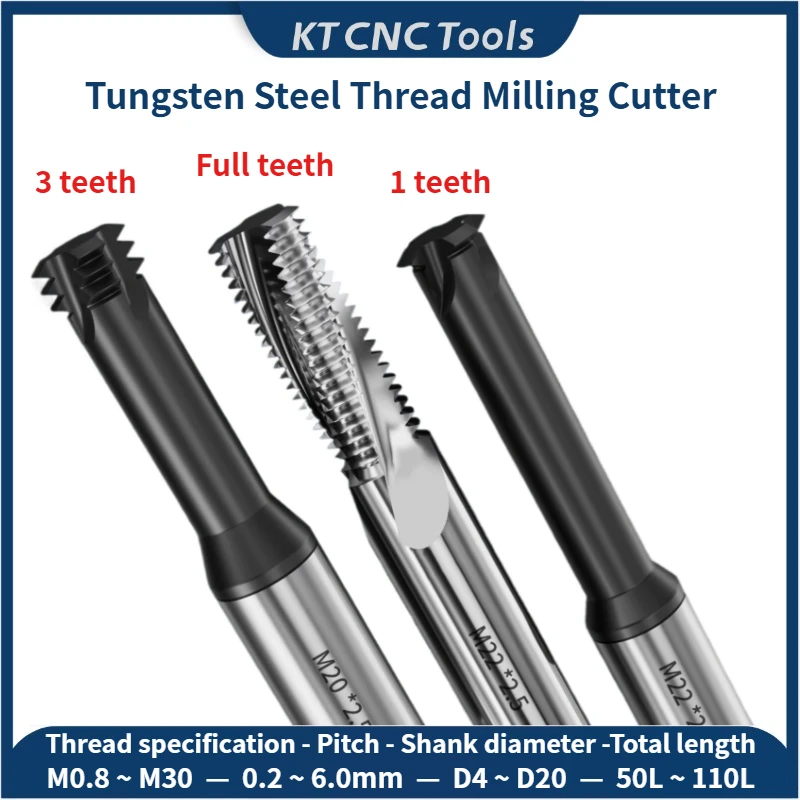 HRC65 1 tooth full tooth 3 tooth high hardness tungsten steel thread milling cutter alloy thread milling cutter for coated steel
HRC65 1 tooth full tooth 3 tooth high hardness tungsten steel thread milling cutter alloy thread milling cutter for coated steel