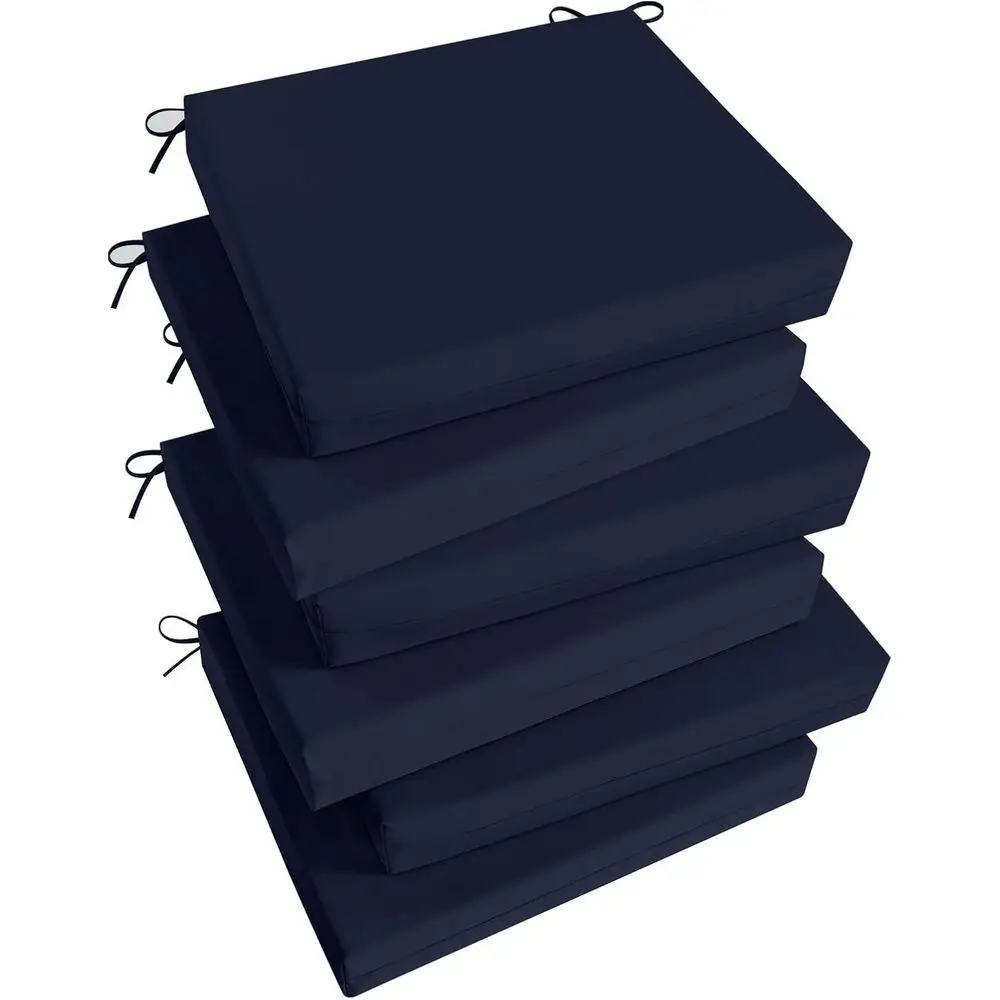 Set of 6 Square Water-Resistant Outdoor Chair Cushions with Ties, 18.5x16x3, Navy
Set of 6 Square Water-Resistant Outdoor Chair Cushions with Ties, 18.5x16x3, Navy