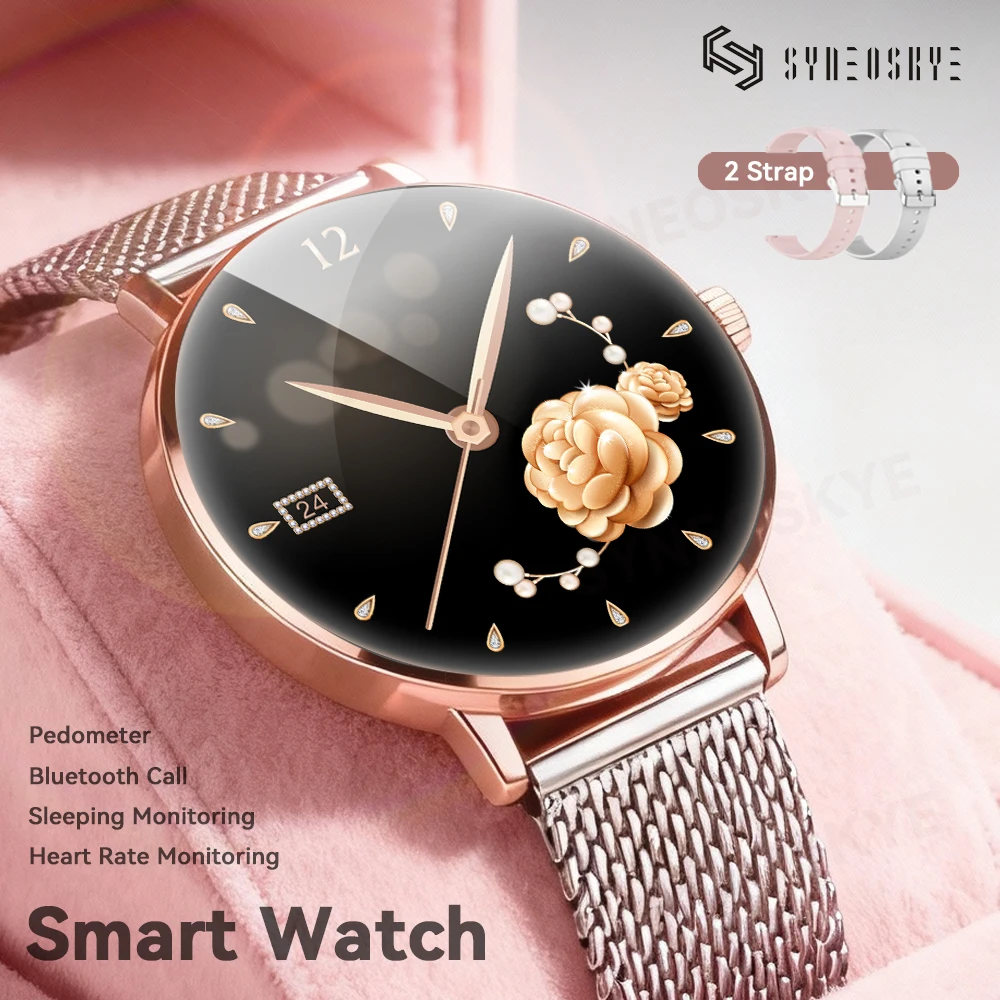 Роскошные умные часы SYNEOSKYE для женщин, 1,27-дюймовый экран Super HD, Bluetooth, спортивный режим, IP68, водонепроницаемые умные часы для Android iOS
Роскошные умные часы SYNEOSKYE для женщин, 1,27-дюймовый экран Super HD, Bluetooth, спортивный режим, IP68, водонепроницаемые умные часы для Android iOS