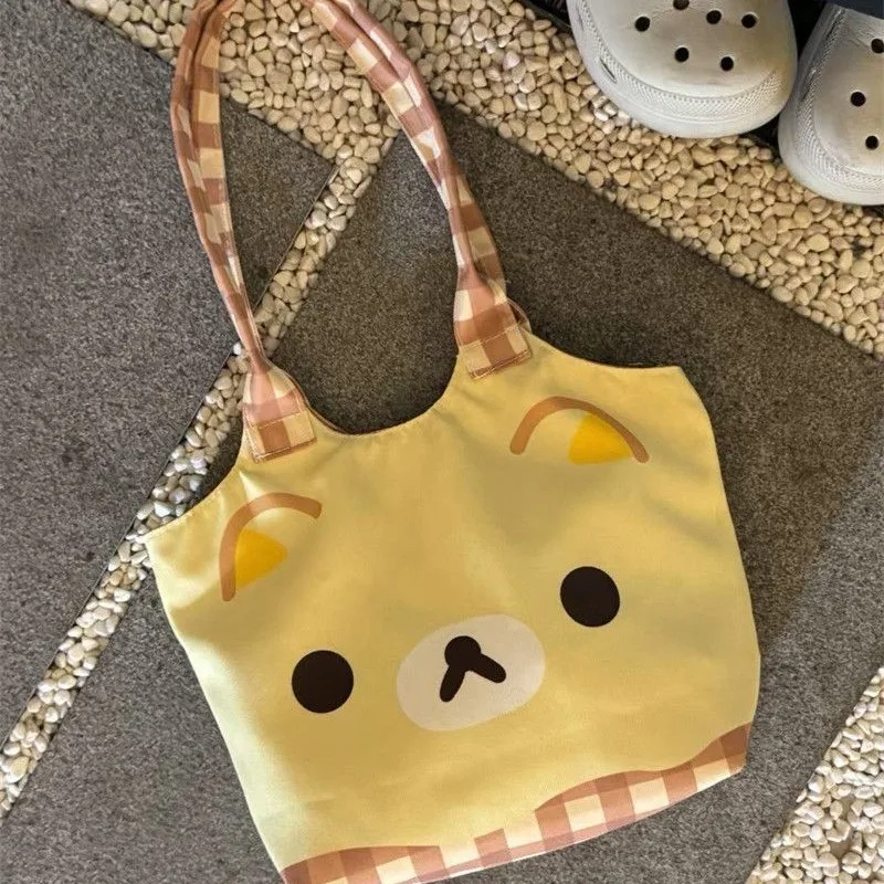 Cartoon Rilakkuma Canvas Shoulder Bag For Women Cute Large Capacity Tote Bag Casual Handbag For Students Daily Travel Shopper
Cartoon Rilakkuma Canvas Shoulder Bag For Women Cute Large Capacity Tote Bag Casual Handbag For Students Daily Travel Shopper