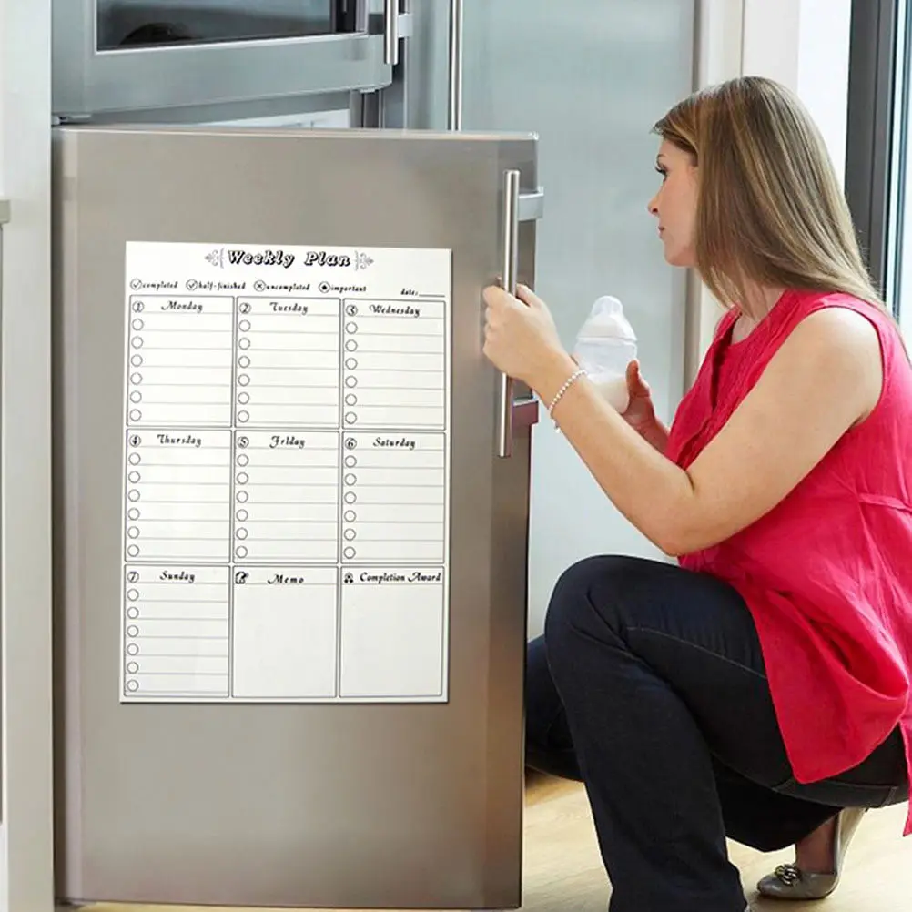 Еженедельный магнитный планировщик с 9 секциями, сухостираемая доска-органайзер для холодильника, для списков дел и управления расписанием
Еженедельный магнитный планировщик с 9 секциями, сухостираемая доска-органайзер для холодильника, для списков дел и управления расписанием
