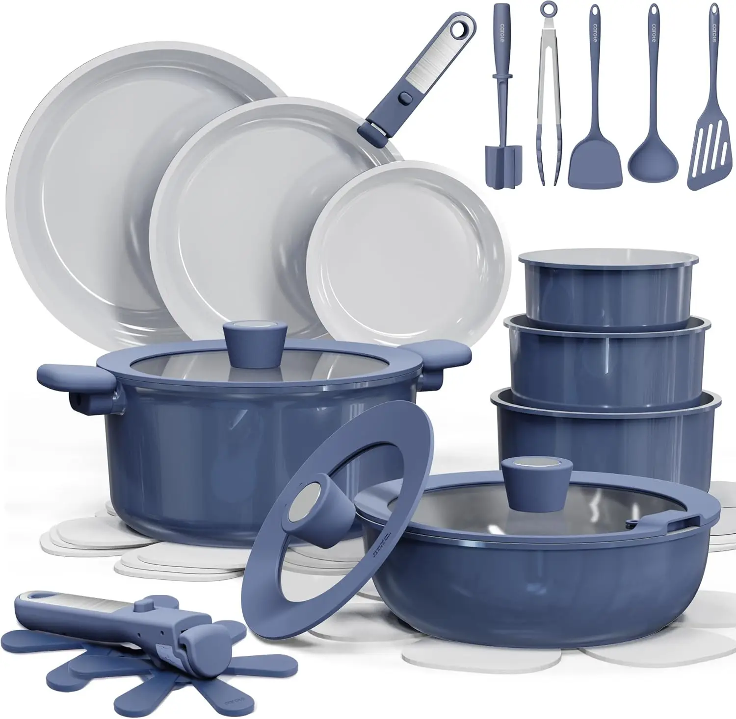 27pcs Ceramic Nonstick Cookware Set, Detachable Handles, Dishwasher/Oven Safe, RV Camping Kitchen
27pcs Ceramic Nonstick Cookware Set, Detachable Handles, Dishwasher/Oven Safe, RV Camping Kitchen