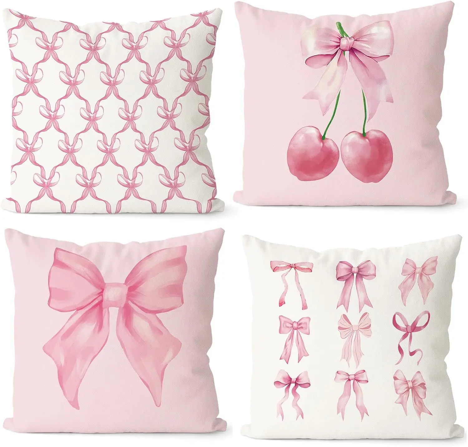 4Pcs 18x18in Cherry Pillow Covers, Girls Room Decorative Pink Pillow Covers, Pink Bow Pillow Covers for Home Bedroom Living Room
4Pcs 18x18in Cherry Pillow Covers, Girls Room Decorative Pink Pillow Covers, Pink Bow Pillow Covers for Home Bedroom Living Room