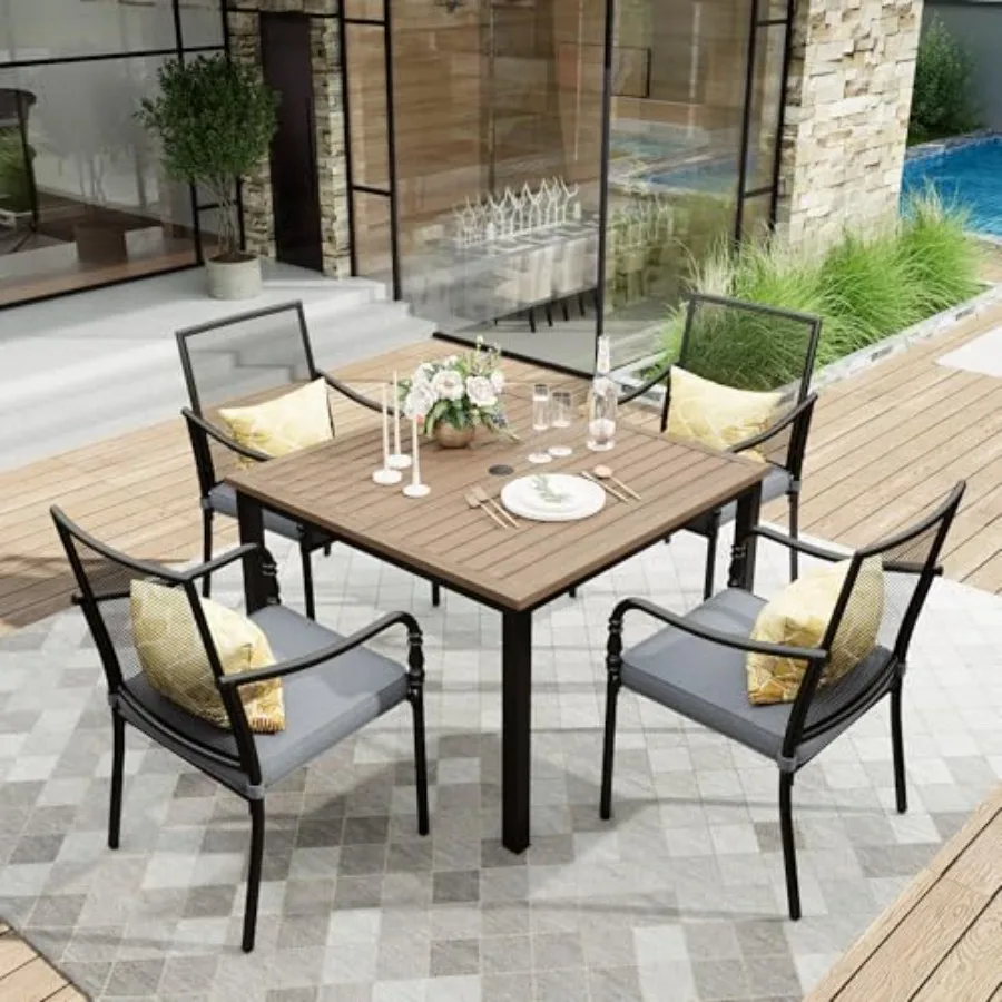 Металлический обеденный комплект HERA'S HOUSE для патио на 4 персоны, 5 предметов, стол 42 дюйма с имитацией текстуры дерева и подлокотниками
Металлический обеденный комплект HERA'S HOUSE для патио на 4 персоны, 5 предметов, стол 42 дюйма с имитацией текстуры дерева и подлокотниками