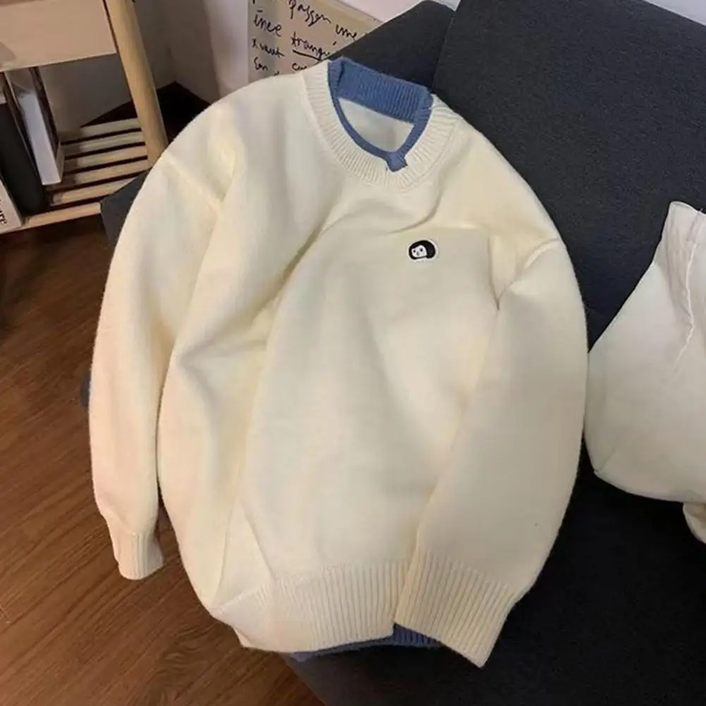 Retro Fake Two-Piece Couple Sweater Unisex Embroidered Pattern Knitting Tops O-neck Long Sleeve Men Women Loose Lazy Sweater
Retro Fake Two-Piece Couple Sweater Unisex Embroidered Pattern Knitting Tops O-neck Long Sleeve Men Women Loose Lazy Sweater
