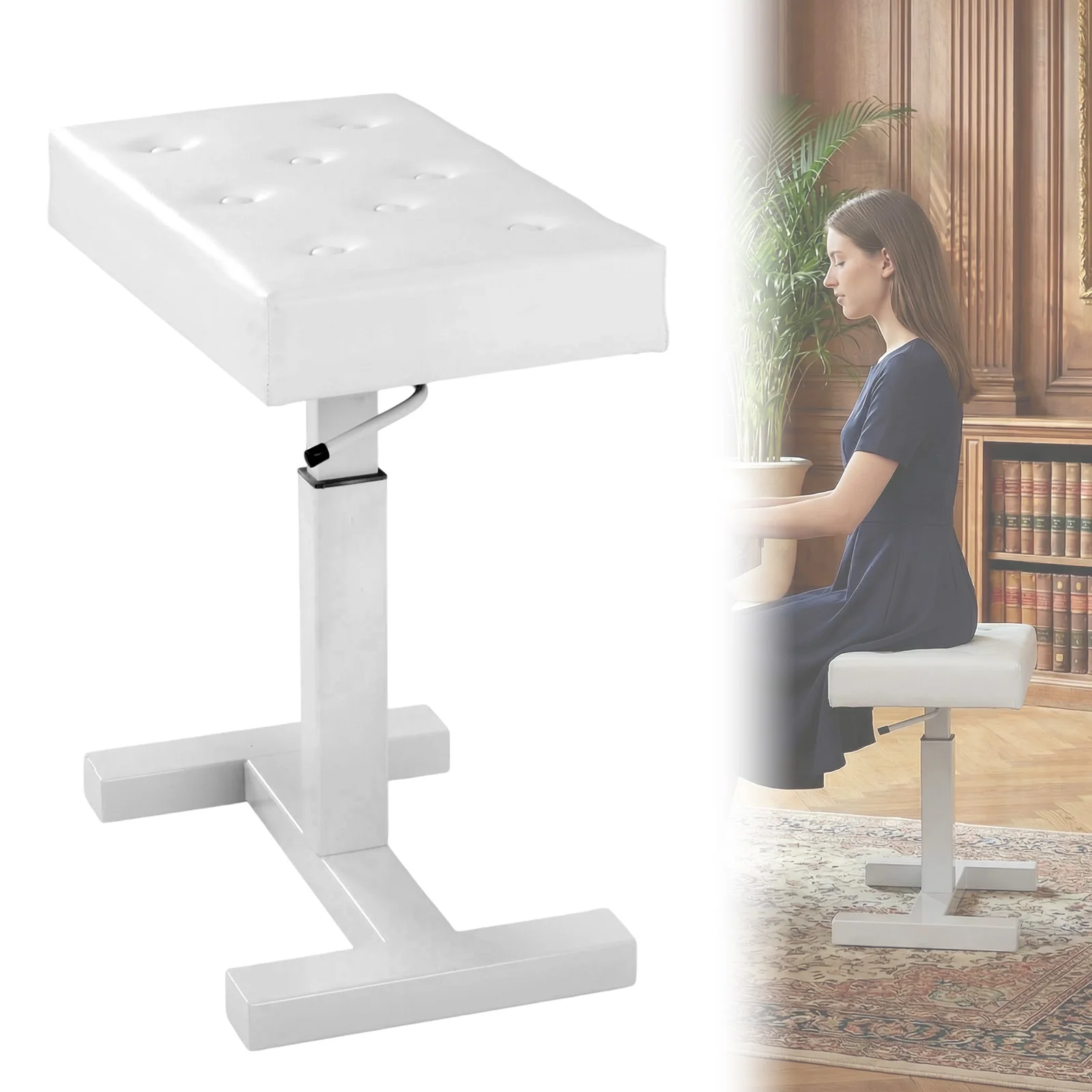Hydraulic Lifting Piano Bench Height Adjustable Keyboard Chair with PU Leather Sponge Cushion for Vanity Living Room Bedroom
Hydraulic Lifting Piano Bench Height Adjustable Keyboard Chair with PU Leather Sponge Cushion for Vanity Living Room Bedroom